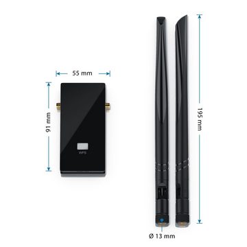 Aplic WLAN-Dongle, WLAN Netzwerkadapter mit 2x Antennen USB 3.0 Wifi Dual Band AC1200 Adapter / 2,4 + 5GHz