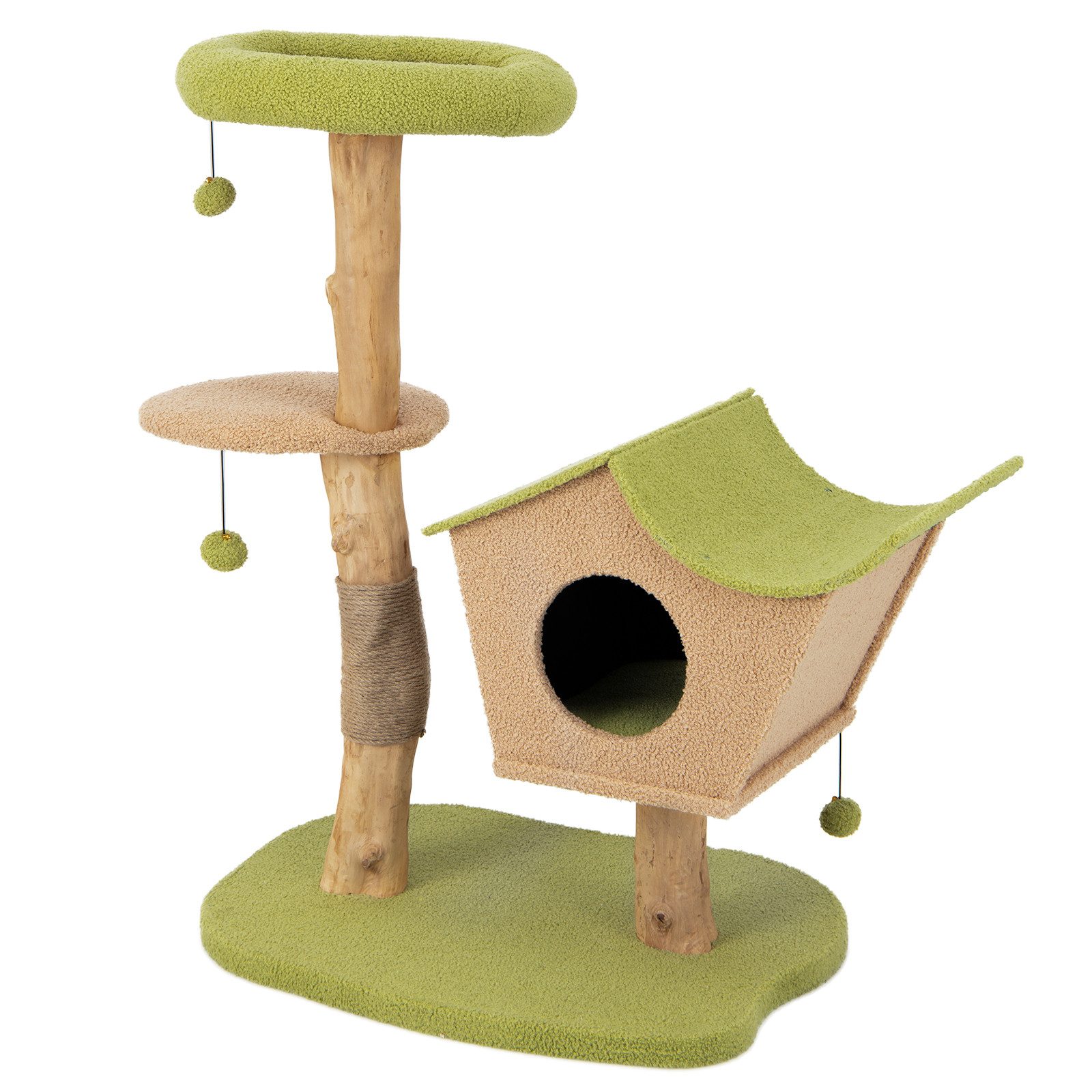 COSTWAY Kratzbaum, 110cm Katzenbaum, Sisal aus Holz