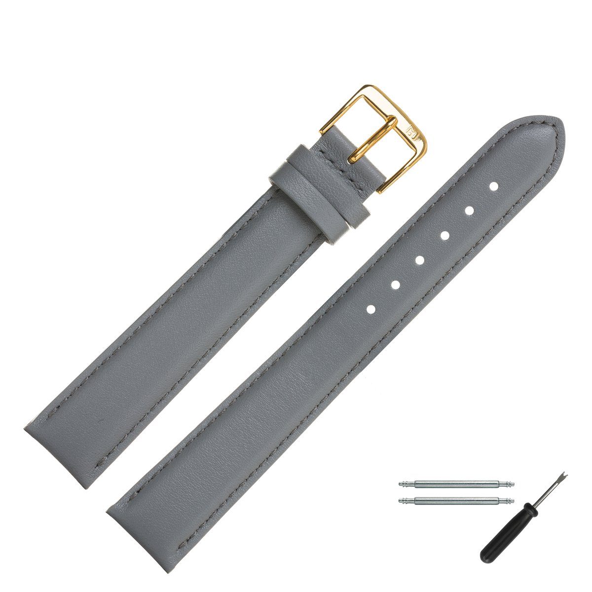 MARBURGER Uhrenarmband 16mm Leder XL Extra Lang