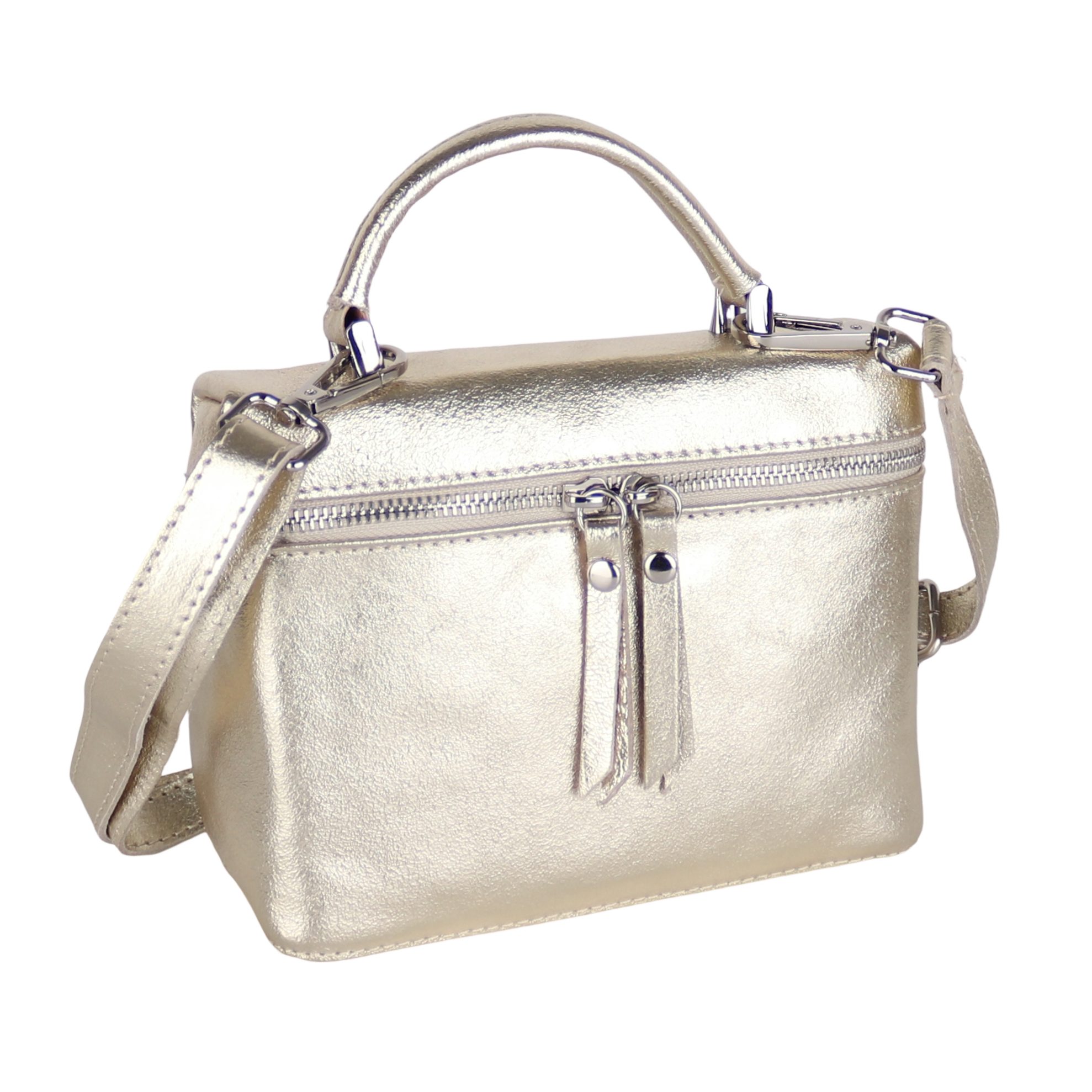 MIRROSI Henkeltasche Damen kleine Tasche aus Echtleder Schultertasche 20x15x8 cm, mit passendem Schulterriemen für vielseitigen Einsatz