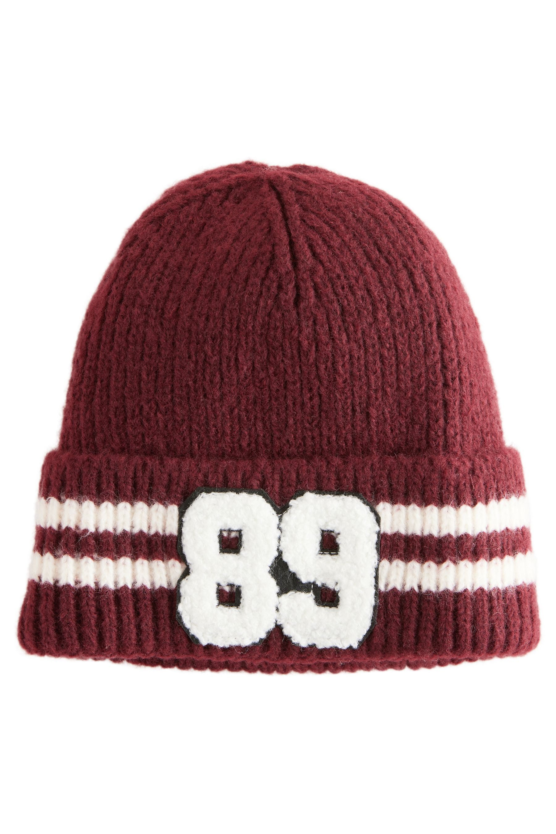 Beanie Strickmütze im Collegelook