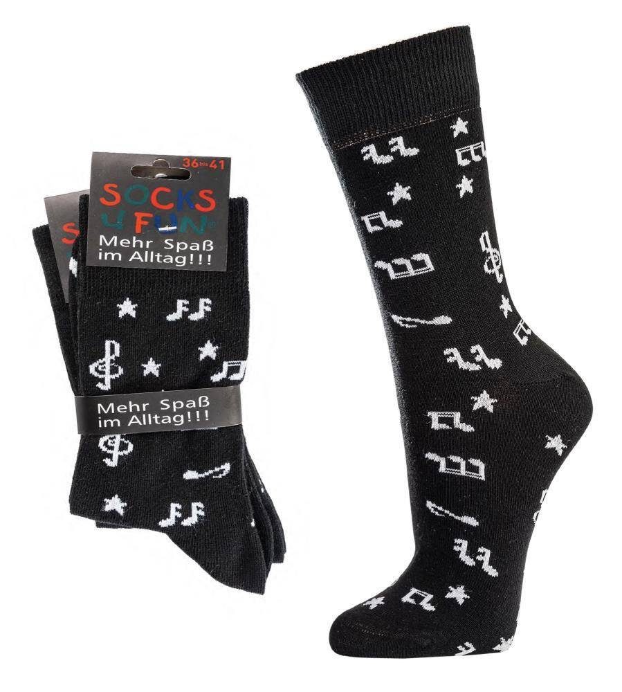 Socks 4 Fun Freizeitsocken Musik Socken (2-Paar)