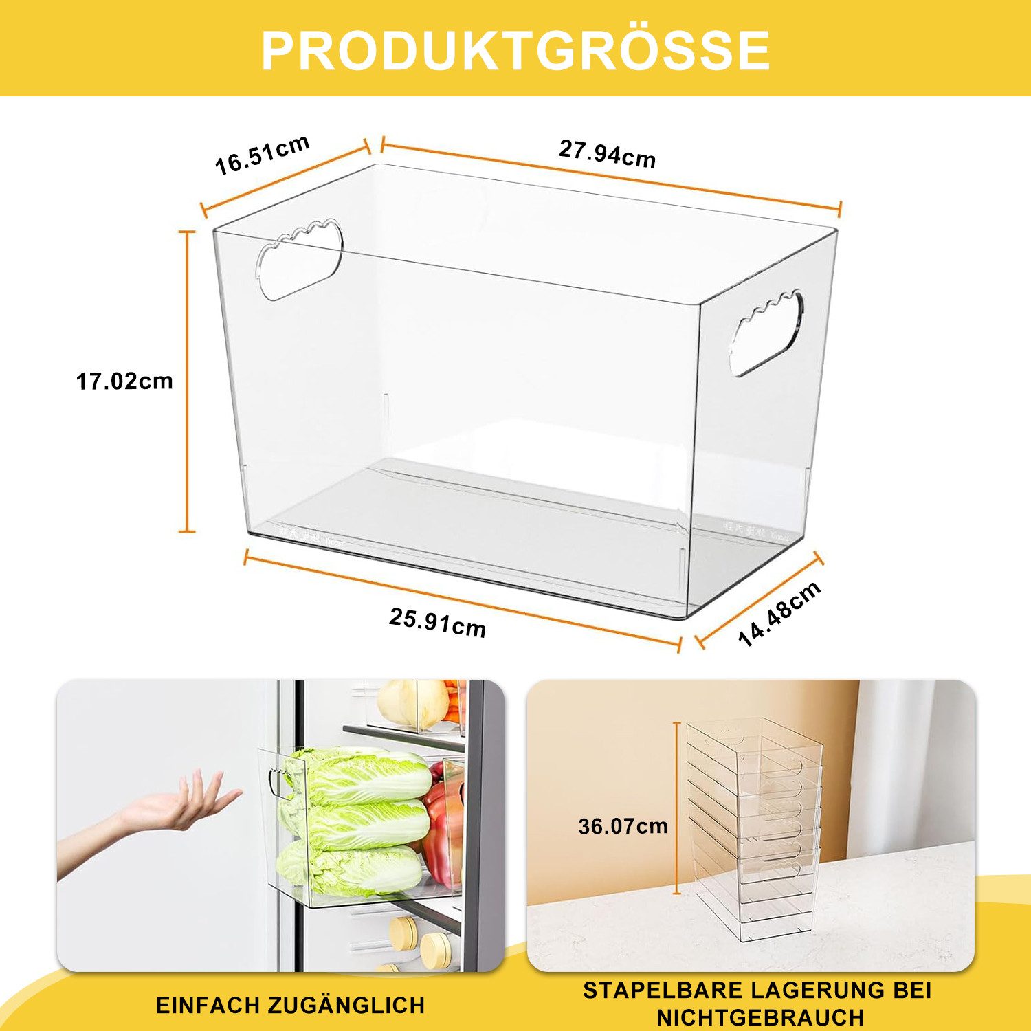 Refined Living Aufbewahrungsbox 6tlg Kühlschrank Organizer Set Stapelbar Ko günstig online kaufen
