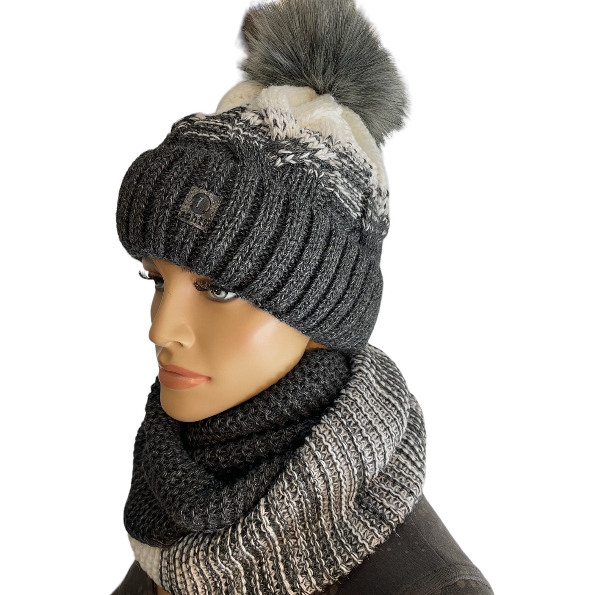 Taschen4life Bommelmütze Mütze & Schal Set achti 2469 (2er Set, Strickmütze günstig online kaufen