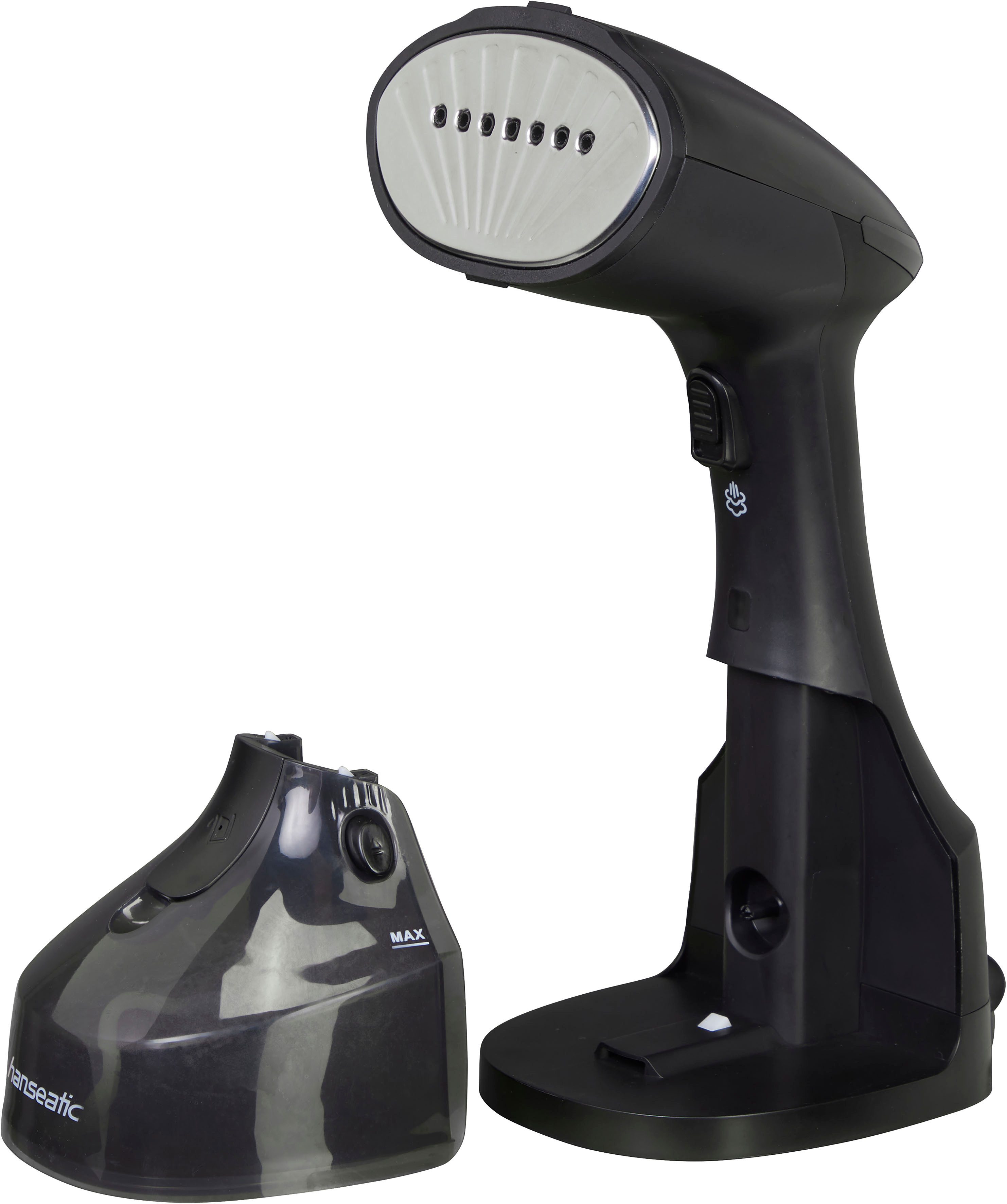 Hanseatic Dampfglätter HHS25022BCU, 1300 W, elegantes Design, 1300 W, 2,5 m Kabel, Edelstahl-Sohle, Anti-Tropf-System