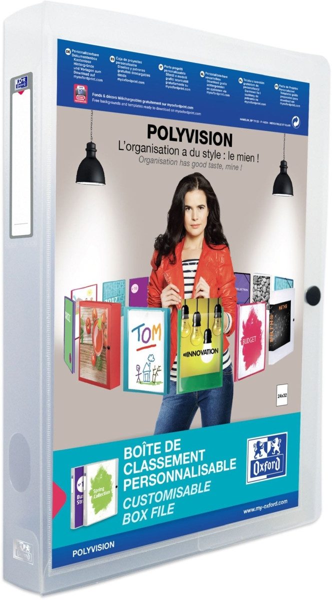 OXFORD Fächermappe Dokumentenbox polyvision A4 PP 40mm farblos