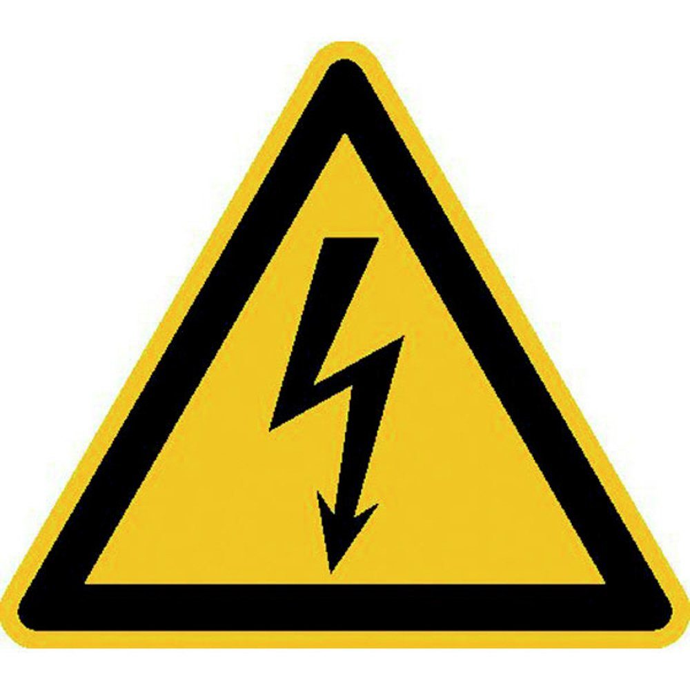 SafetyMarking Hinweisschild Warnschild - Warnung vor elektrischer Spannung (Blitzpfeil)