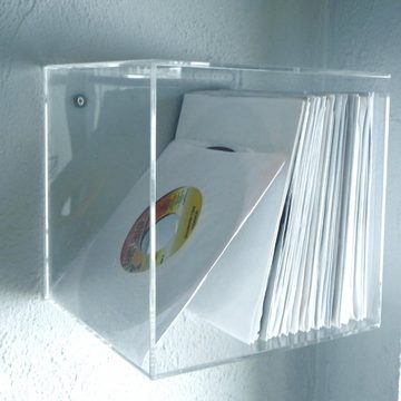 7even 7even Acryl-Design-Cube 20cm, Acryl-Würfel als Stapel oder Wand-Regal-Display für z.b. CDs, Singles, Plattenspieler