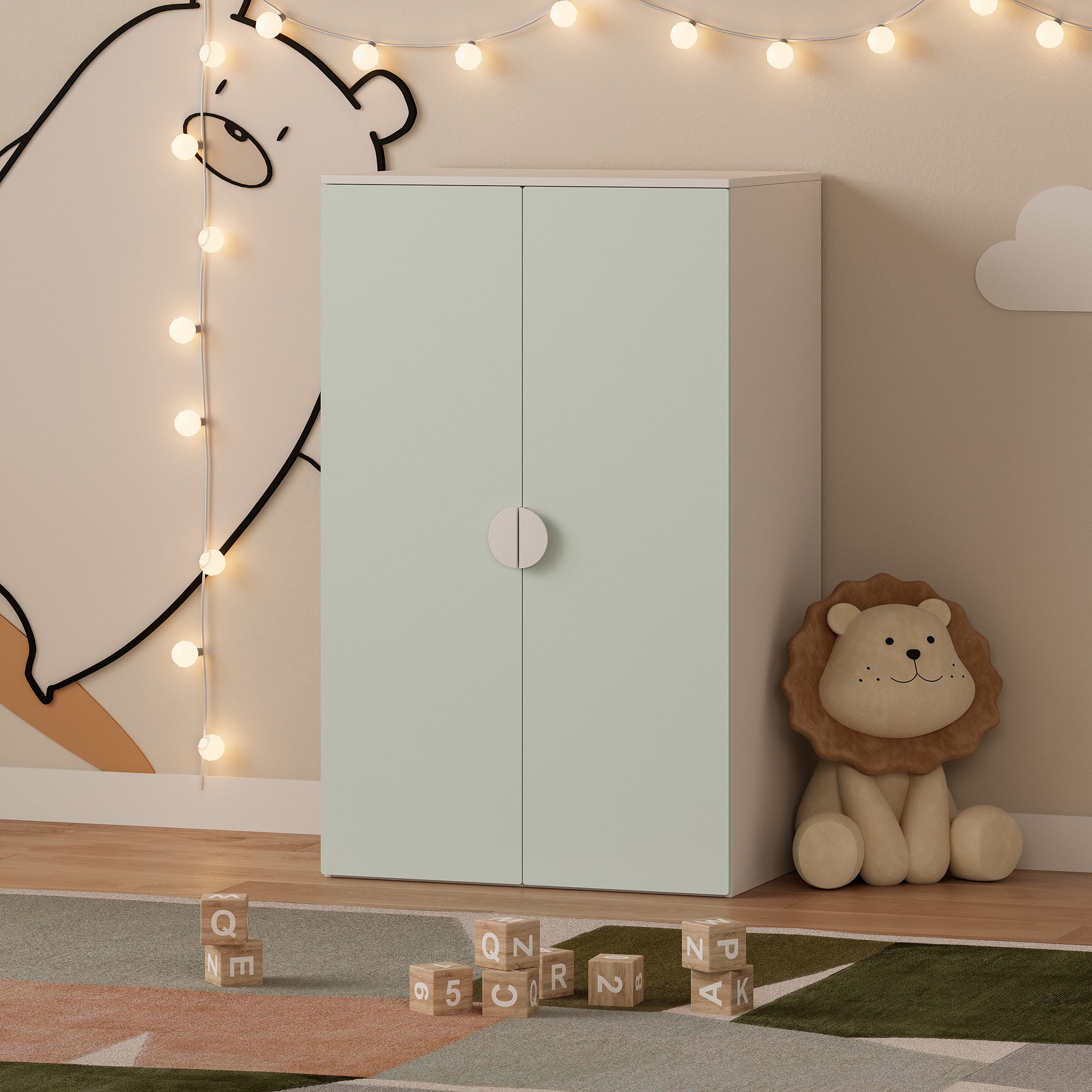 en.casa Kinderkleiderschrank »Sandnes« mit 2 Türen günstig online kaufen