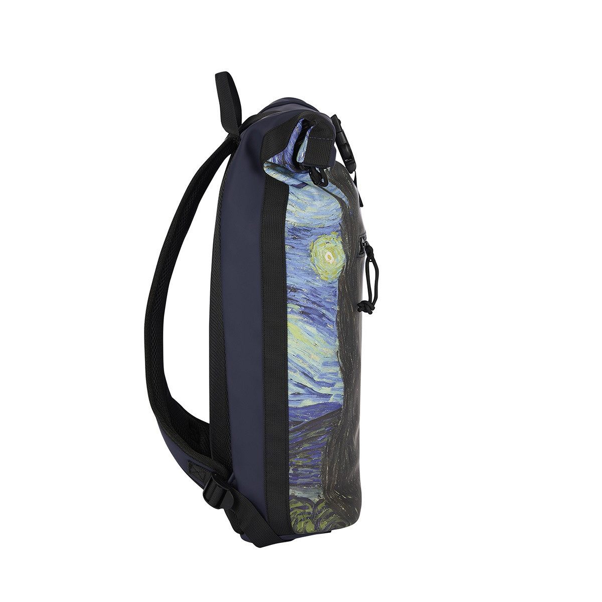 NEW REBELS Freizeitrucksack Roll Up RollTop Kurier Rucksack New York Starry Night, Sternennacht, wasserabweisendes Planenmaterial, Laptopfach