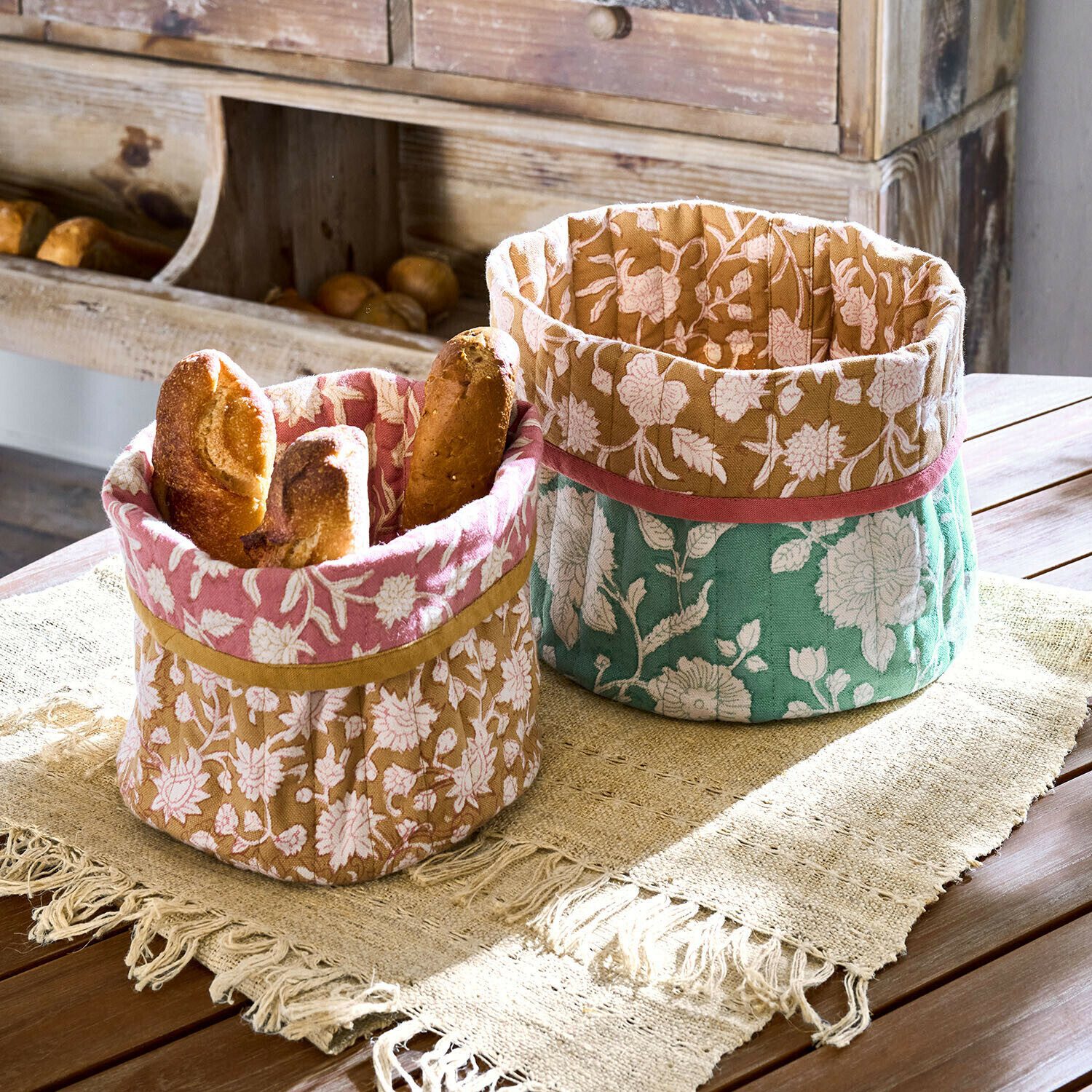Mirabeau Dekokorb Korb 2er Set Fleuronnes bunt (2er Set, 2er Set)