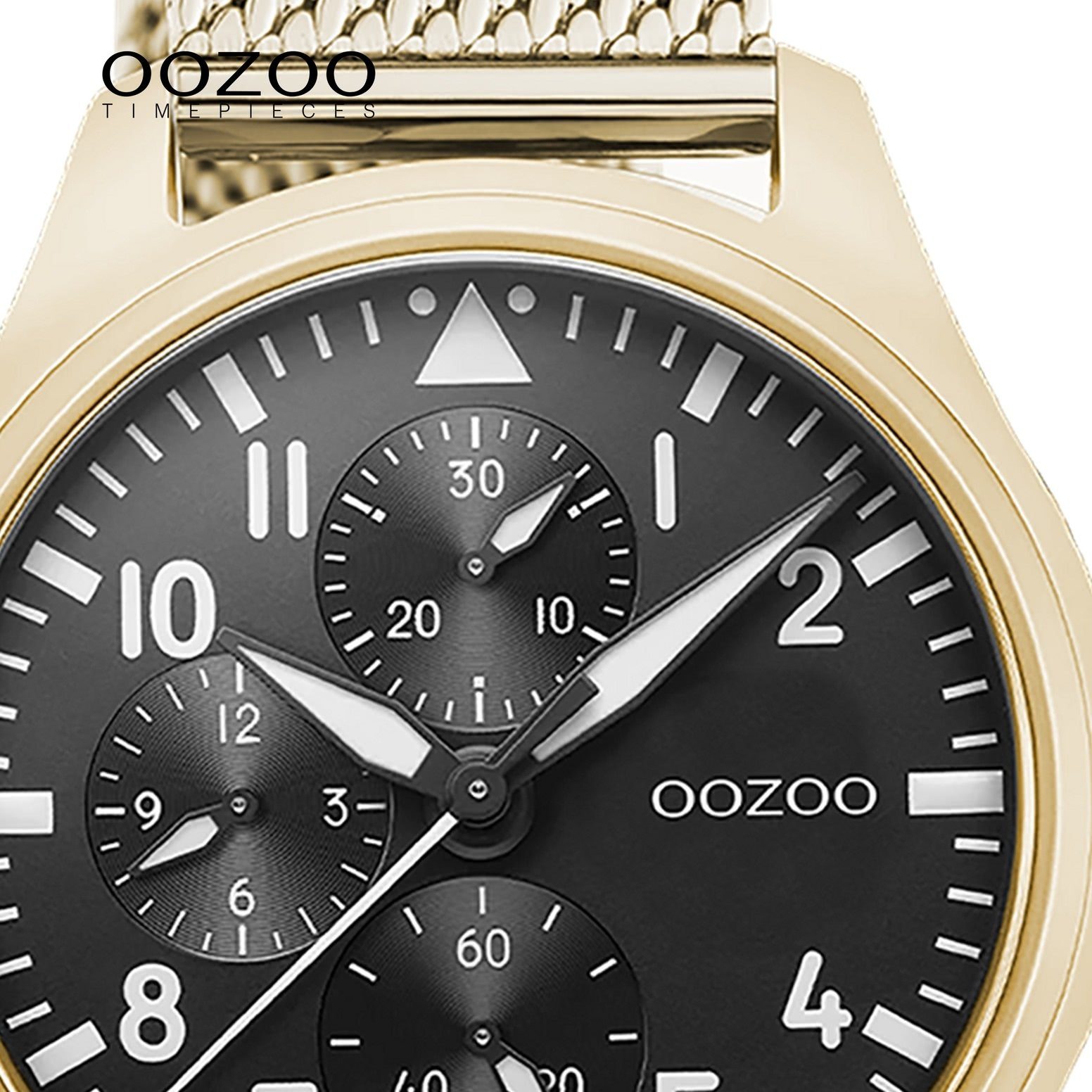 OOZOO Quarzuhr Oozoo Herren Armbanduhr Timepieces, (Analoguhr), Herrenuhr rund, groß (ca. 42mm) Metall, Mesharmband, Casual-Style