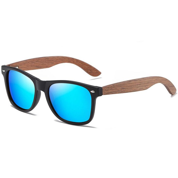 Housruse Sonnenbrille Unisex Polarisierte Sonnenbrille Holz UV400 Sonnenbrille Voller Rahmen