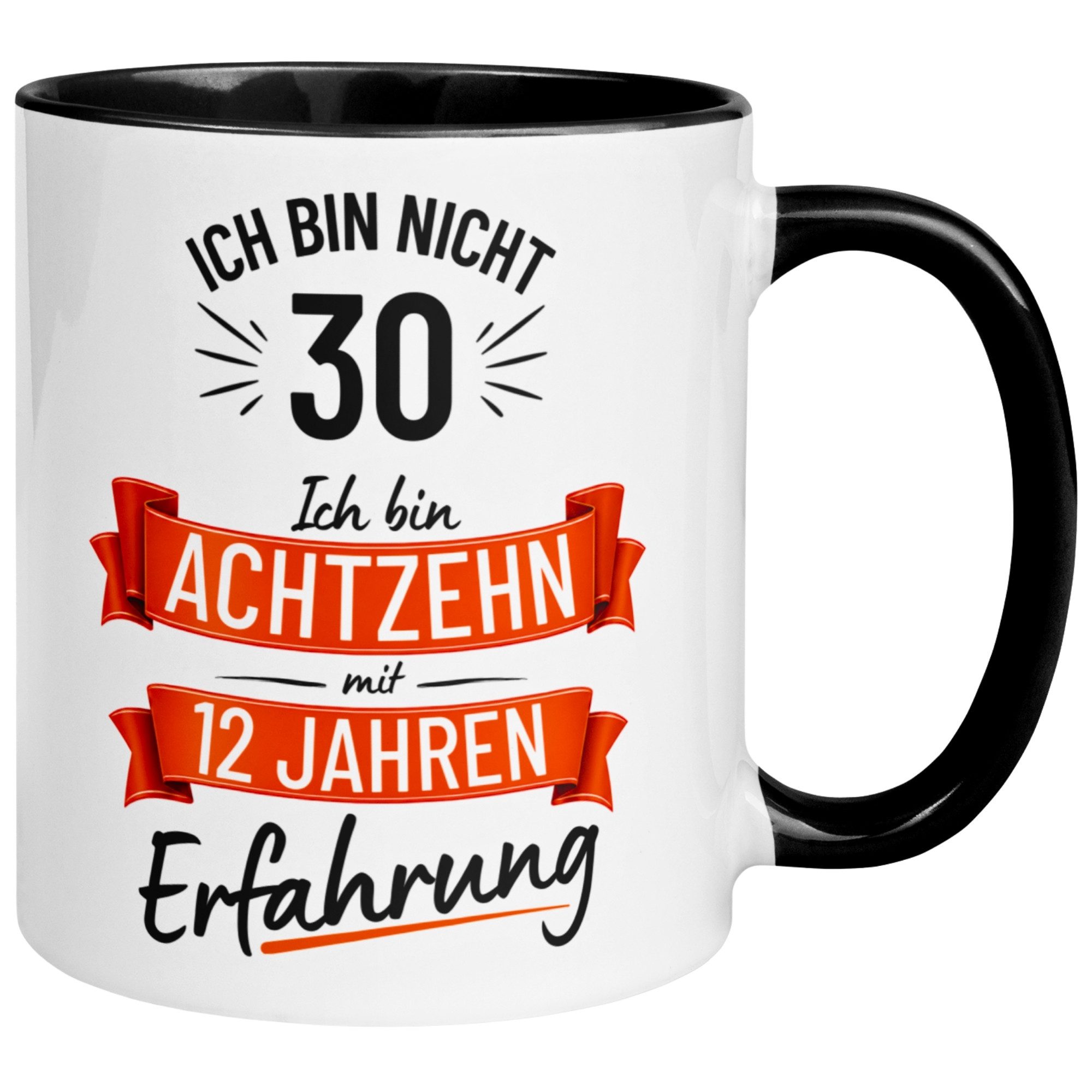Momentals Tasse 30 Geburtstag Mann – „Nicht 30 – Ich hab Erfahrung“ – Geschenk Männer, Gratis Versand · Links-&Rechtshänder · Spülmaschinenfest