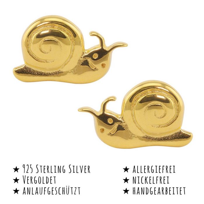 Monkimau Paar Ohrstecker Schnecken Ohrringe aus 925 Silber (Packung) CN9833