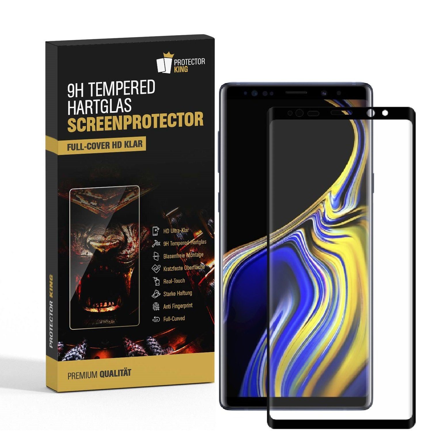 Schutzfolie 2x9H Panzerglas für Samsung Galaxy Note 9 FULL CURVED Displayschutz
