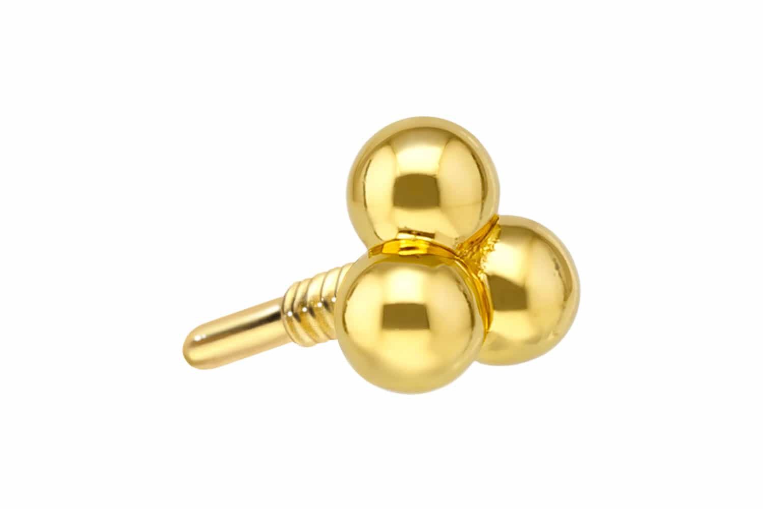 Piercing-Set 925er Silber Schraubaufsatz mit Außengewinde 3 KUGELN