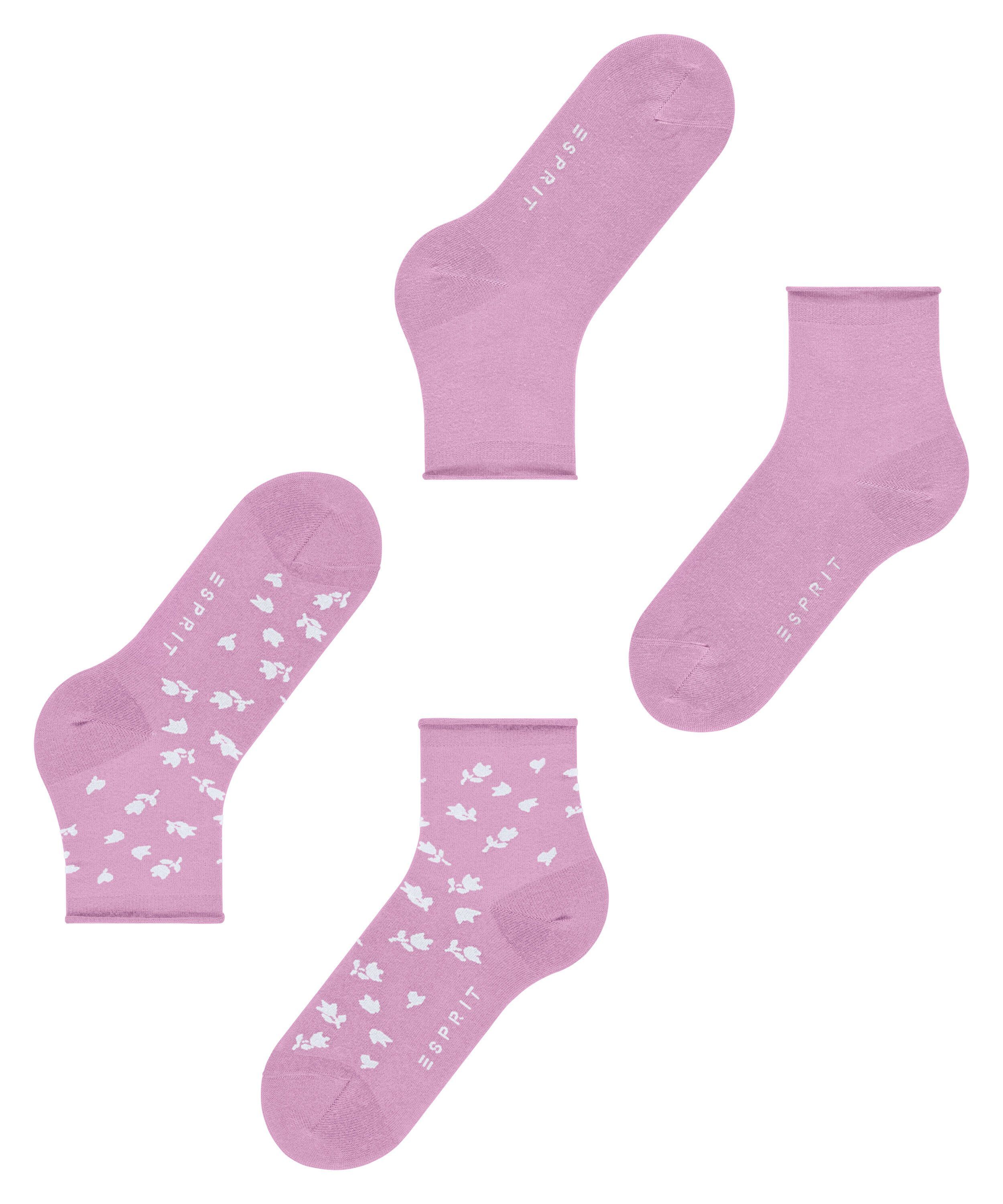 Esprit Kurzsocken Mini Flower 2-Pack Kurzsocken aus Biobaumwolle (2-Paar) aus Biobaumwolle
