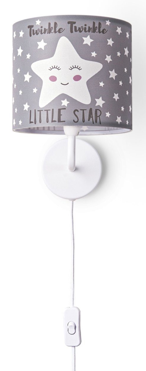 Paco Home Wandleuchte Aleyna 105, ohne Leuchtmittel, Kinderlampe Babyzimmer Kinderzimmer Ø 18cm Sterne Kabel 3m E14