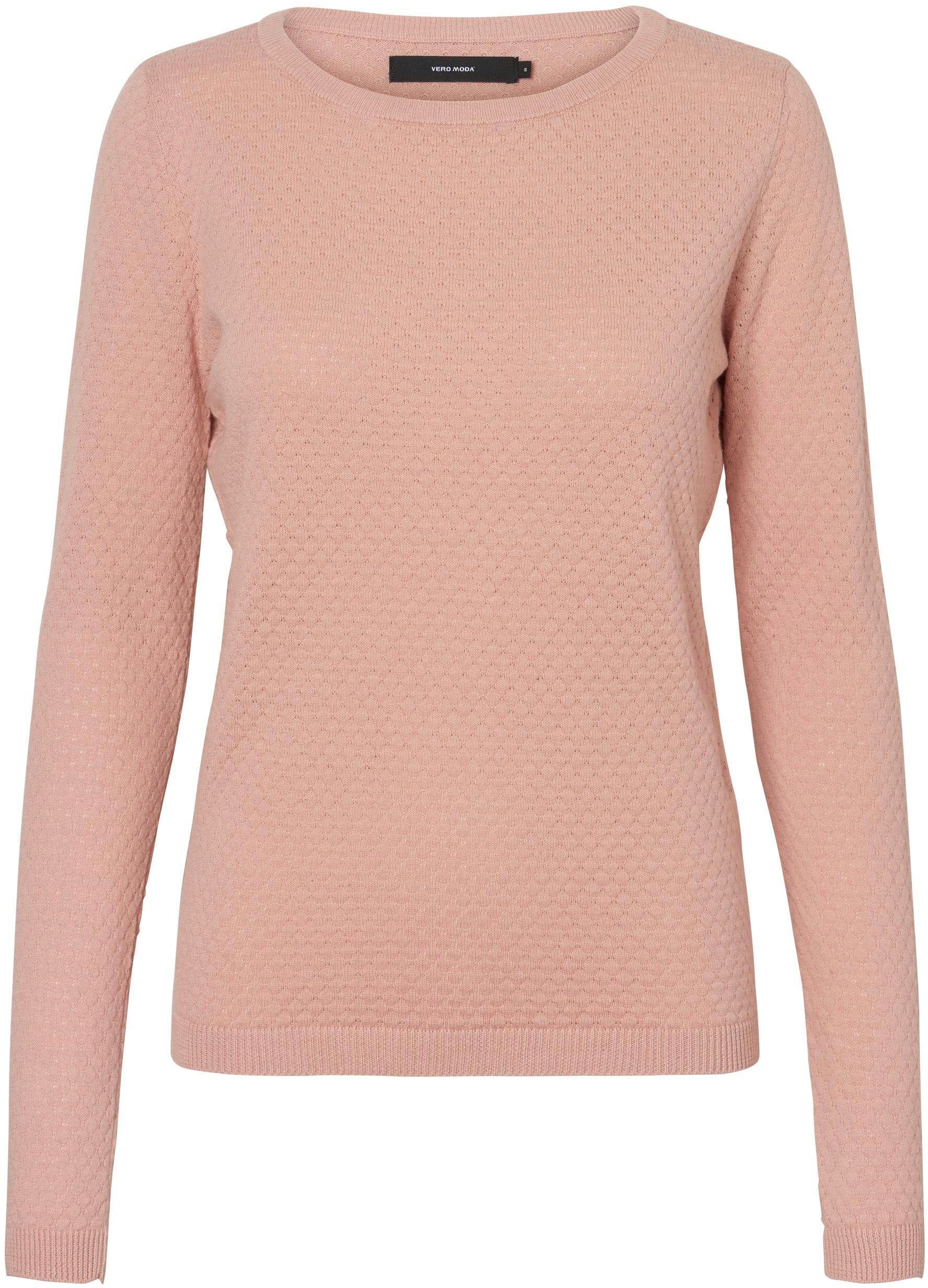 VMCARE Rundhalspullover Vero rose LS Bio-Baumwolle misty BLOUSE STRUCTURE Moda aus O-NECK