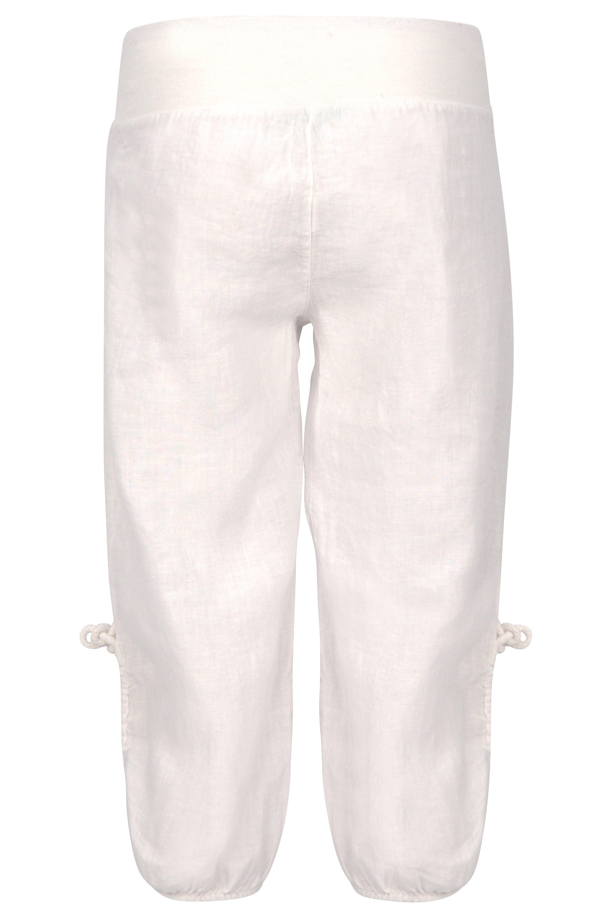 malito more than fashion Caprihose malito Damen Capri Hose aus Leinen, Stoffhose in Unifarben, Freizeit 3/4 Leinenhose