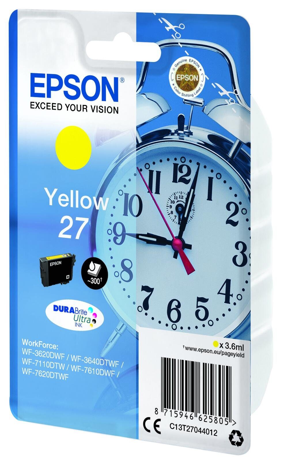 Epson Epson 27 Wecker Druckerpatrone gelb Tintenpatrone
