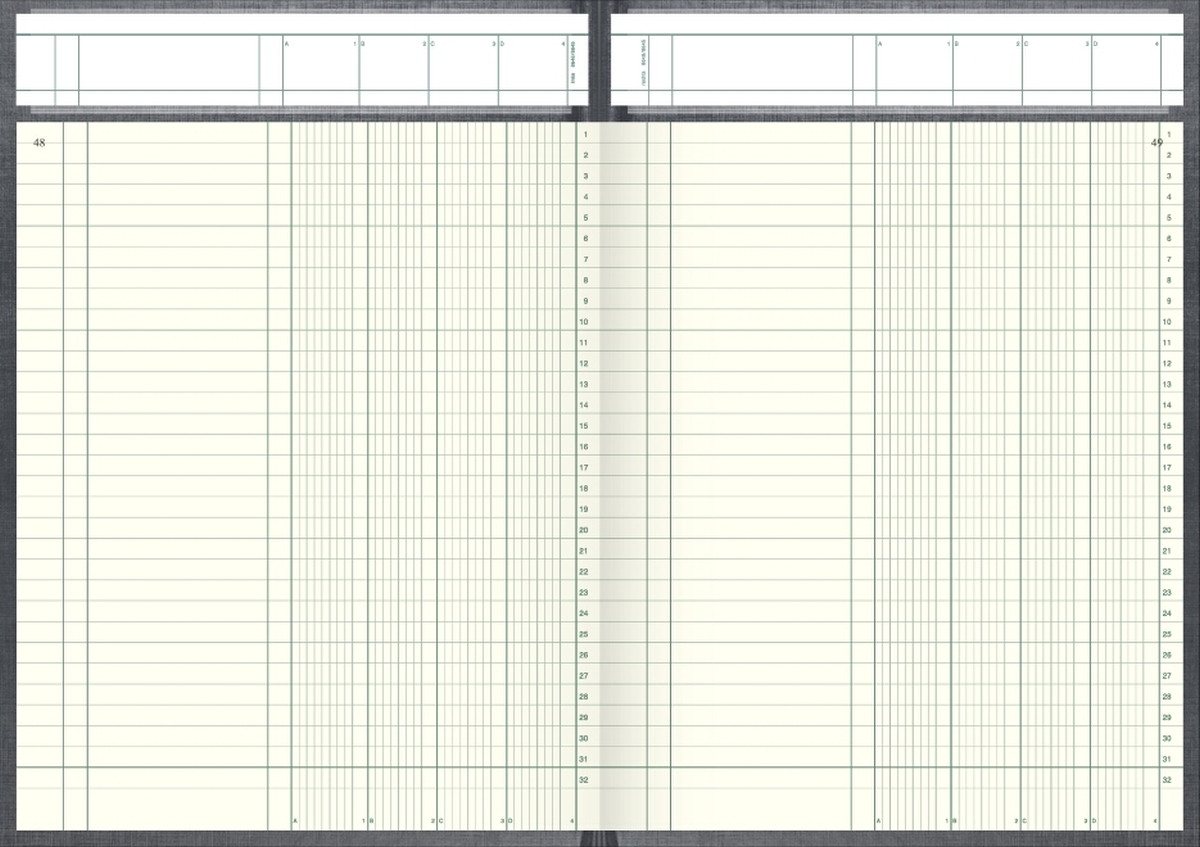 Thumbnail - König & Ebhardt Notizbuch Spaltenbuch A4 mit Deckenband 4 Spalten 96 Blatt.