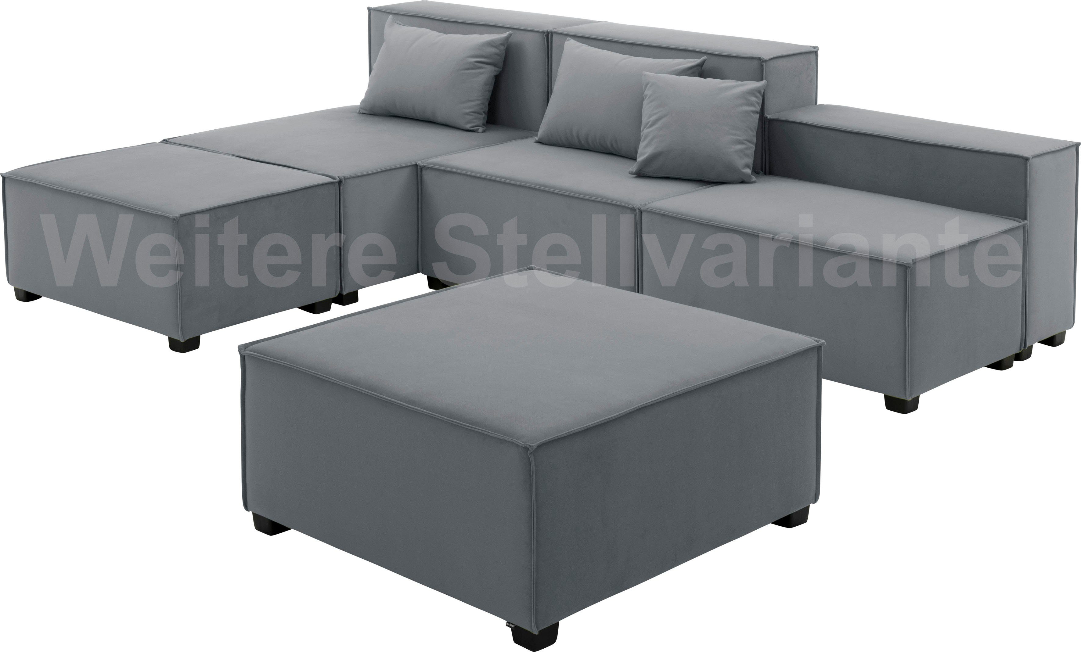Max Winzer® Wohnlandschaft MOVE, Set, Sofa-Set aus kombinierbar 3 Zierkissen, 03 Sitz-Elementen, inklusive grau 8