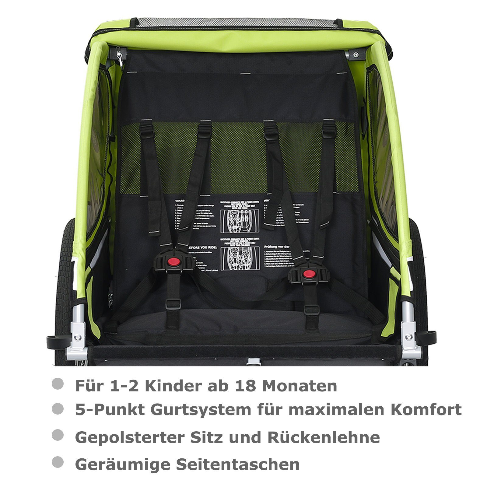 TIGGO Fahrradkinderanhänger Tiggo VS Kinderanhänger Fahrradanhänger für 1 oder 2 Kinder