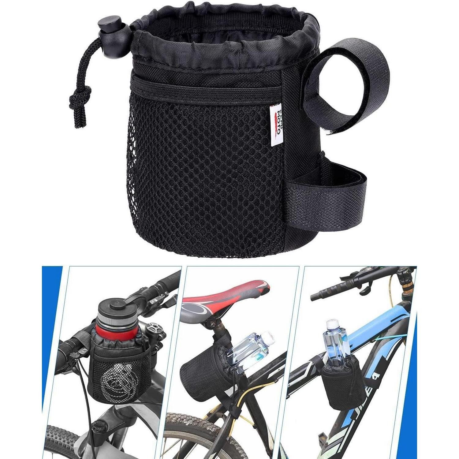 LuxusKollektion Fahrrad-Flaschenhalter Fahrrad Flaschenhalter Getränkehalter Wasserflaschenhalter Netztaschen