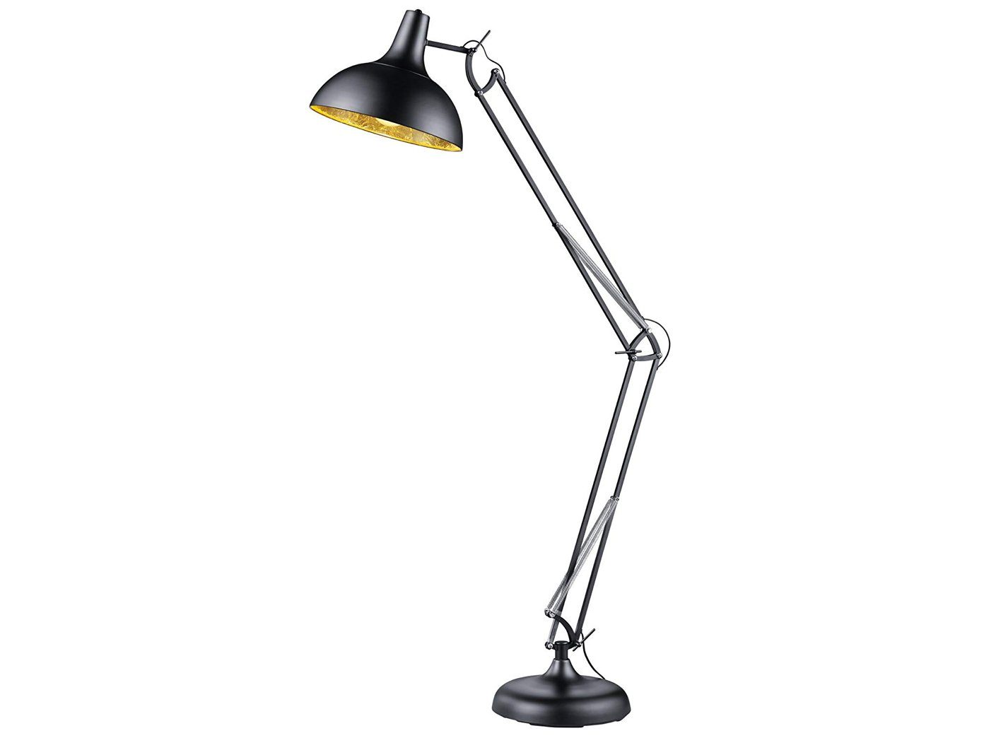 Reality Leuchten LED Stehlampe, Dimmfunktion, LED wechselbar, in 3 Stufen dimmbar über Fußschalter, Warmweiß, große Industrial Leselampe stehend für Lese-Ecke, Höhe 180cm