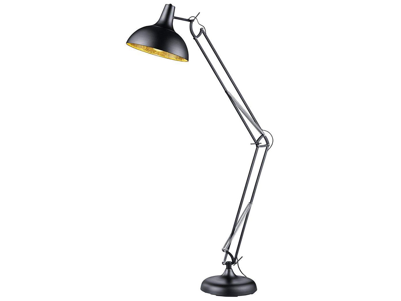 Esstisch Stehlampe, 180cm LED wechselbar, Industrial Gold Leselampe Mehrflammig gebogene meineWunschleuchte Schwarz LED Warmweiß,