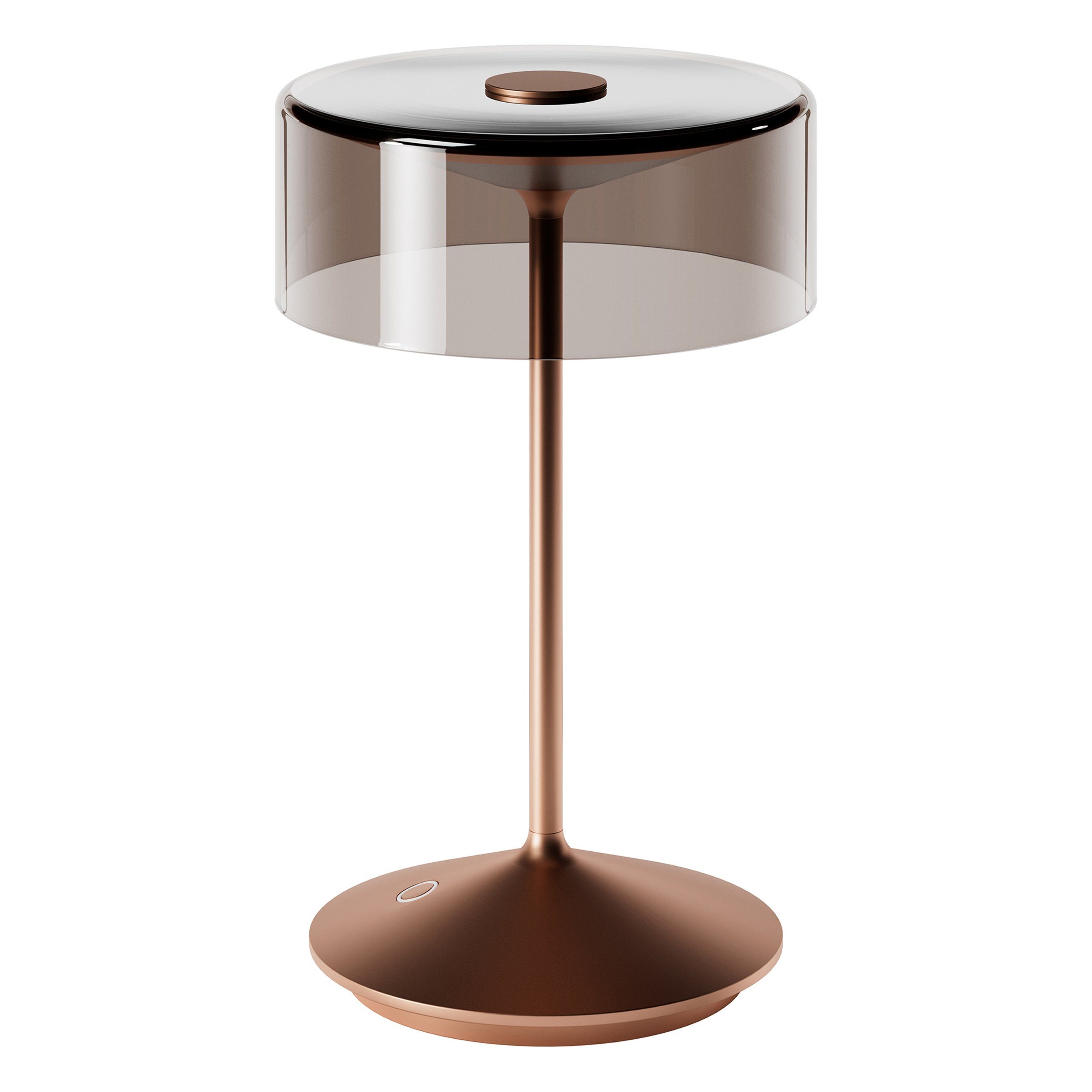 SIGOR LED Tischleuchte Akku-Glasleuchte NUMOTION bronzefarben, Dimmbar, 1 LED Platine, 2.700 K / 2.200 K