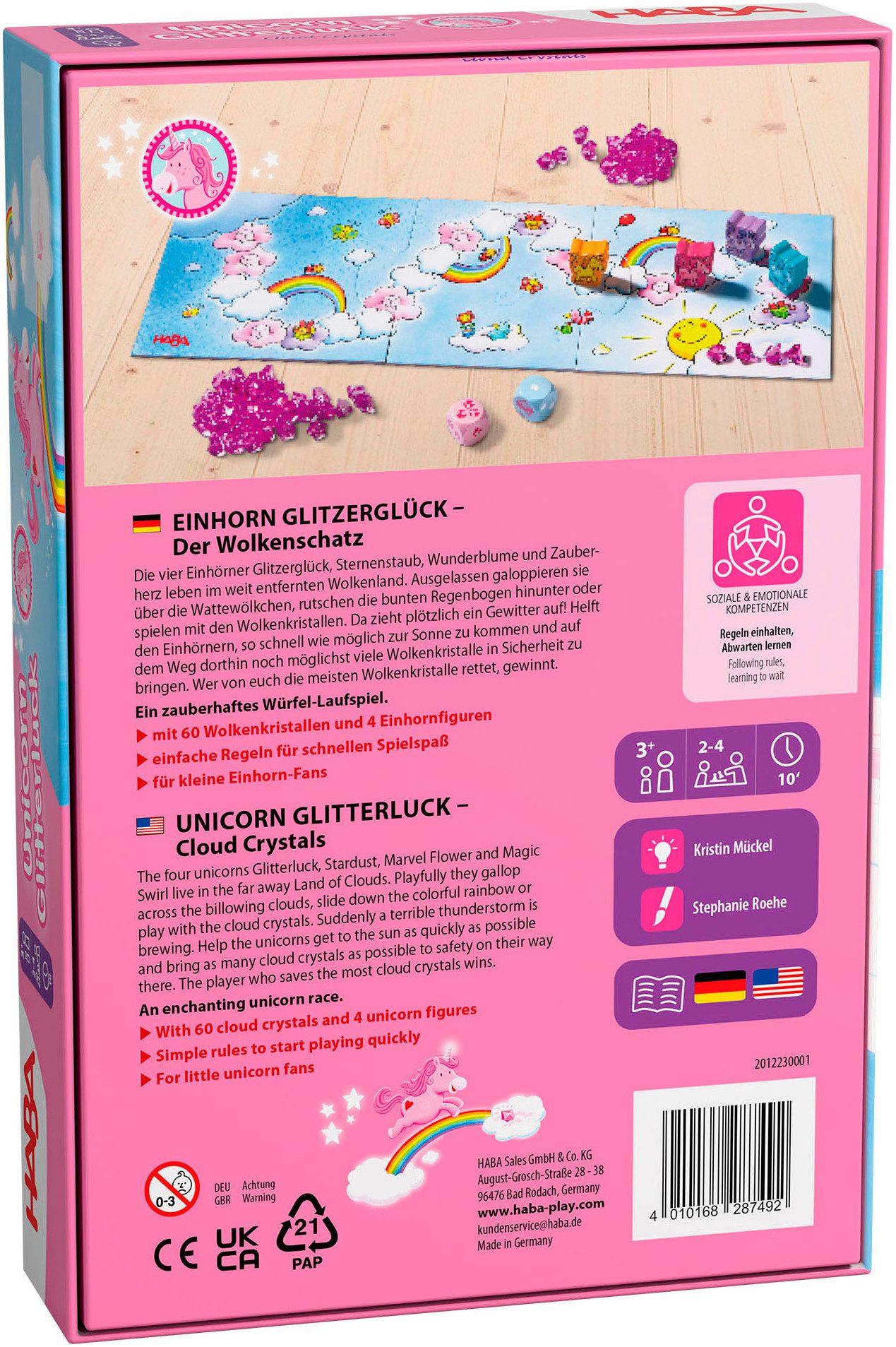 Haba Spiel Einhorn Glitzerglück Wolkenschatz, Kinderspiel, Made in Germany