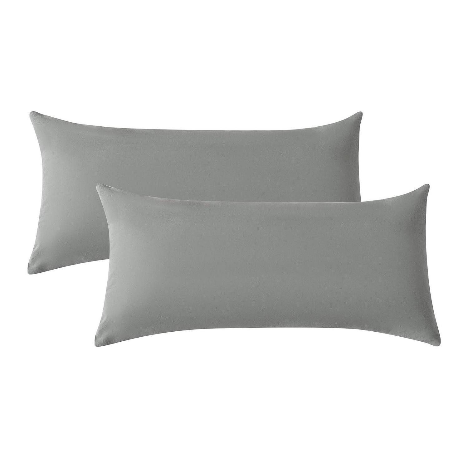 LuxusKollektion Bettbezug Bettwäsche gewaschene Baumwolle Leinenoptik Grau 40x80, (2 St)