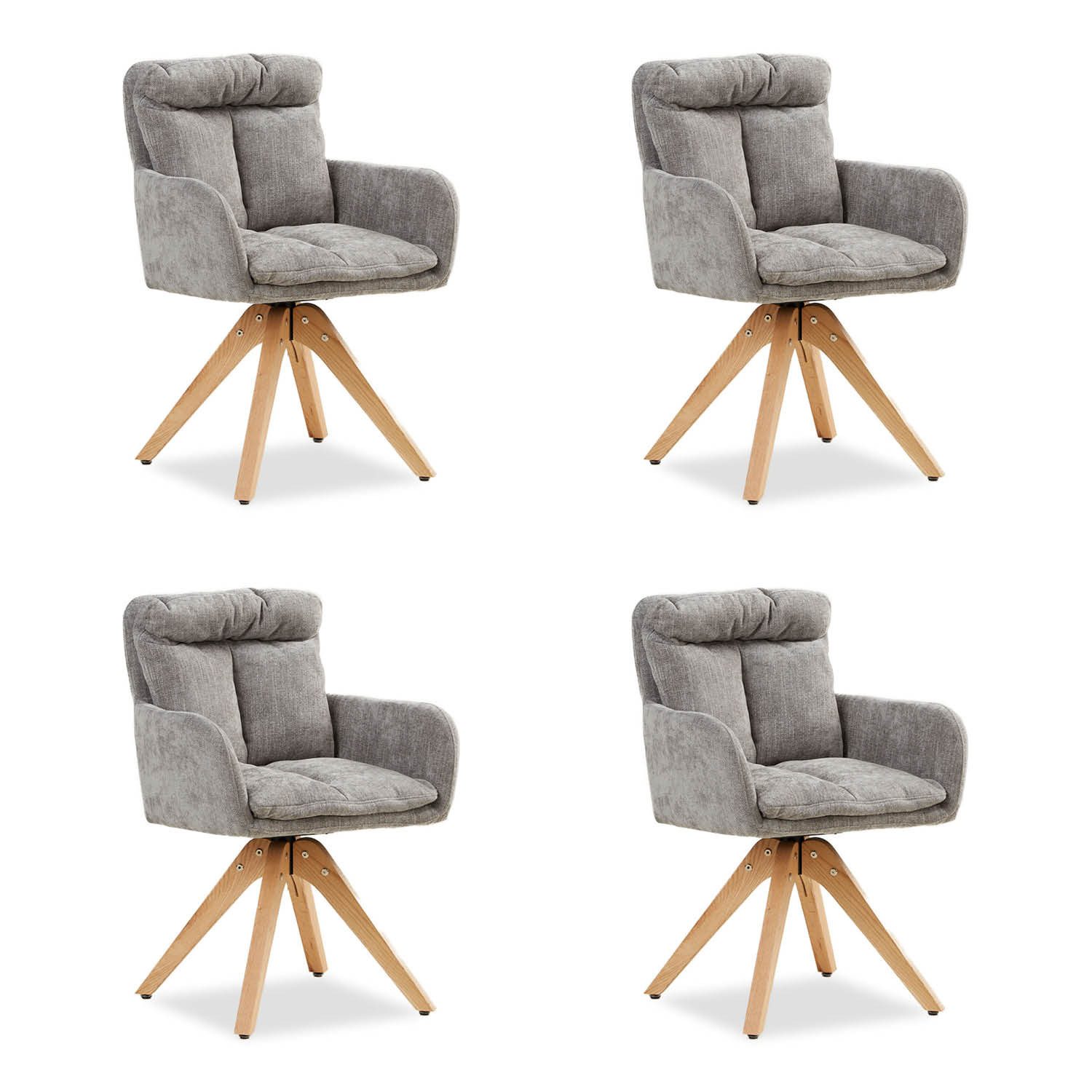 Homestyle4u 6er Set Polsterstühle Drehbar in Grau 2853 günstig online kaufen
