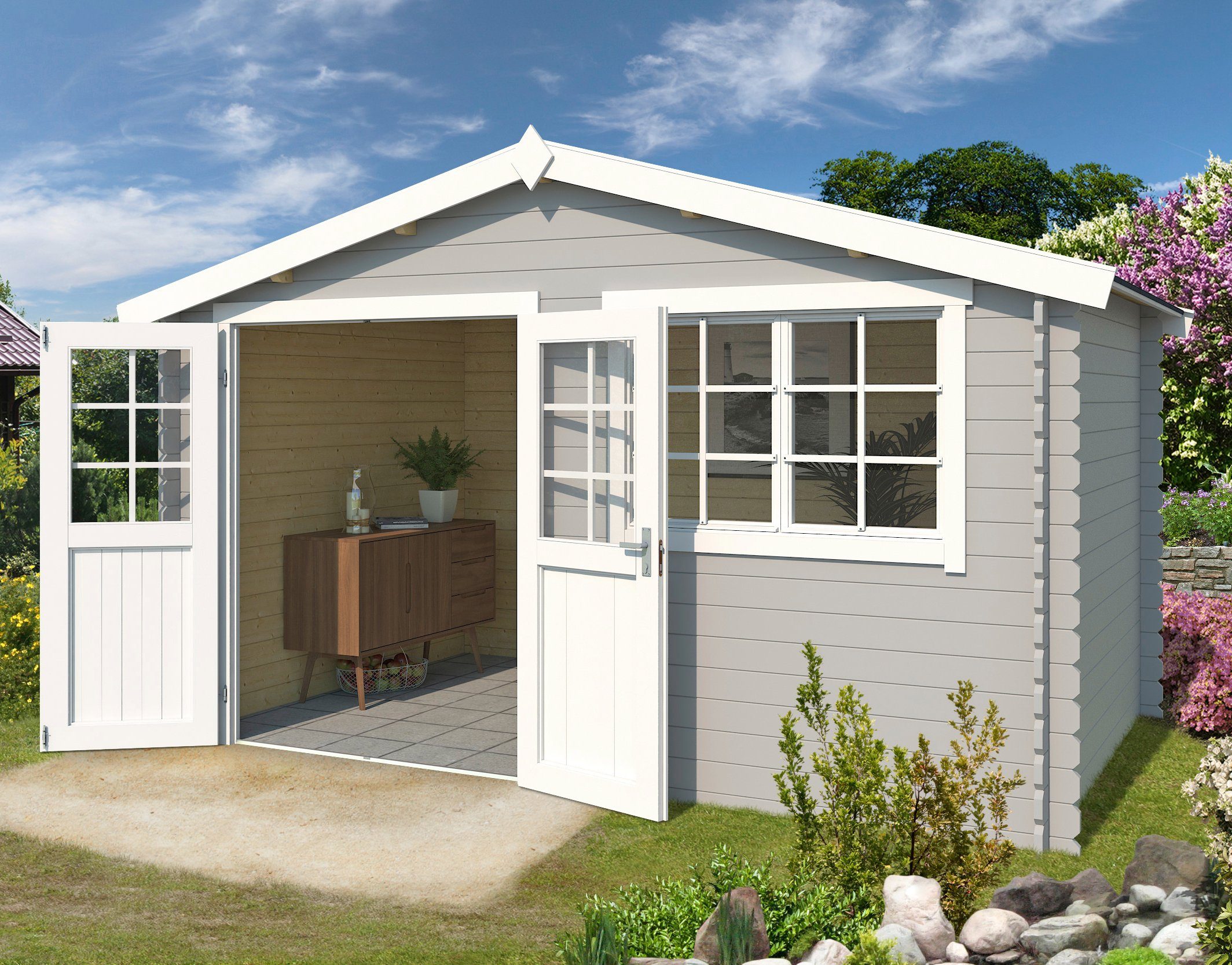 LASITA MAJA Gartenhaus Axel 230, BxT: 415x250 cm, Blockbohlenhaus 28mm
