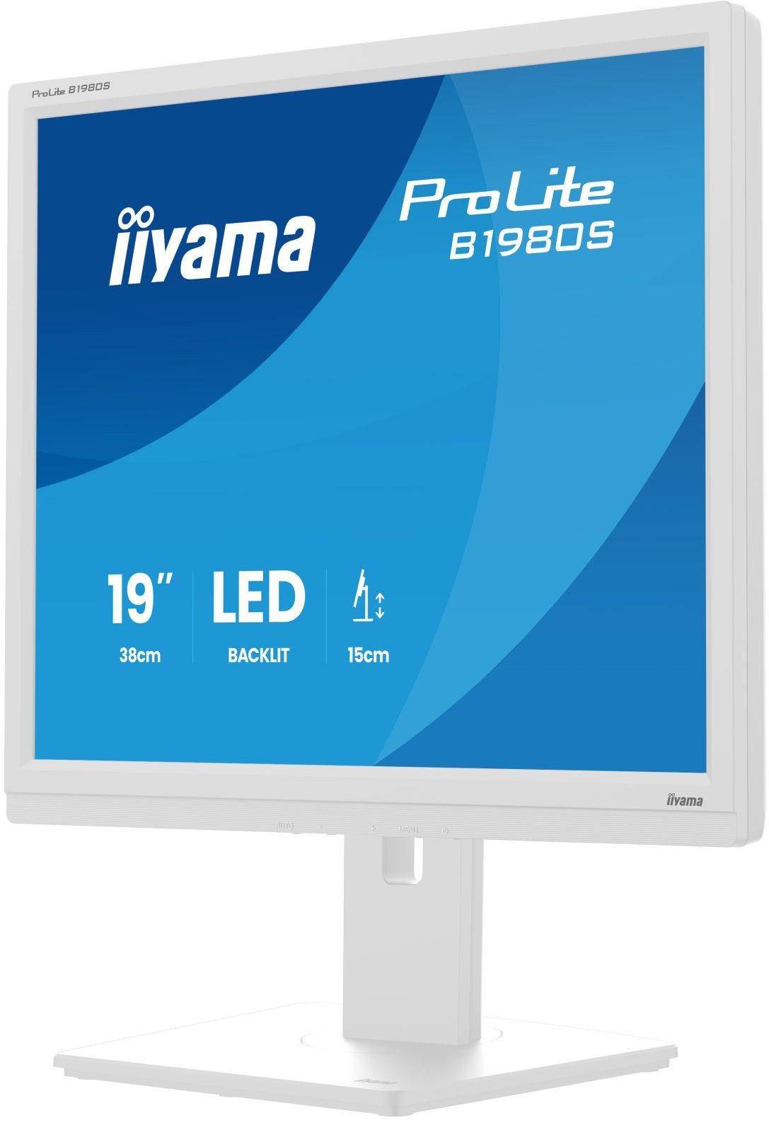 Iiyama ProLite B1980S-W1 - LED - 48 cm (19) TFT-Monitor (1280 x 1024 px, SVGA, 3 ms Reaktionszeit, 75 Hz, TN, Lautsprecher, HDCP, Pivot, Höhenverstellbar)