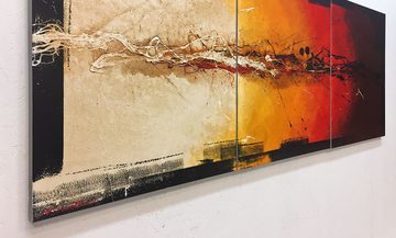 WandbilderXXL Gemälde Set On Fire 180 x 70 cm, Abstraktes Gemälde, handgemaltes Unikat