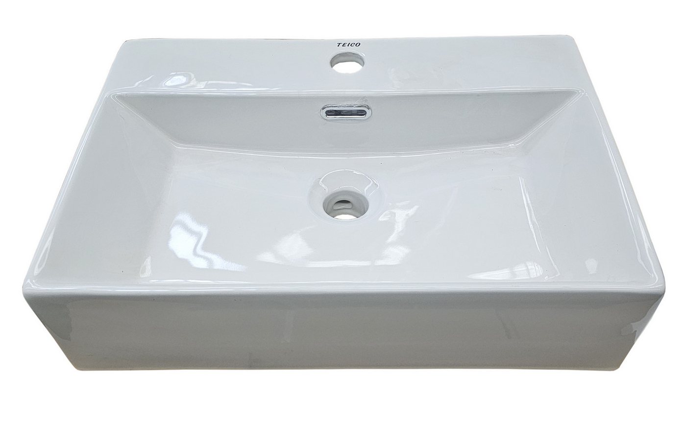Thumbnail - Teico Waschbecken Keramik 500x360x130 mm weiß Komplettset, leichte Reinigung durch die fugenfreie Oberflächer