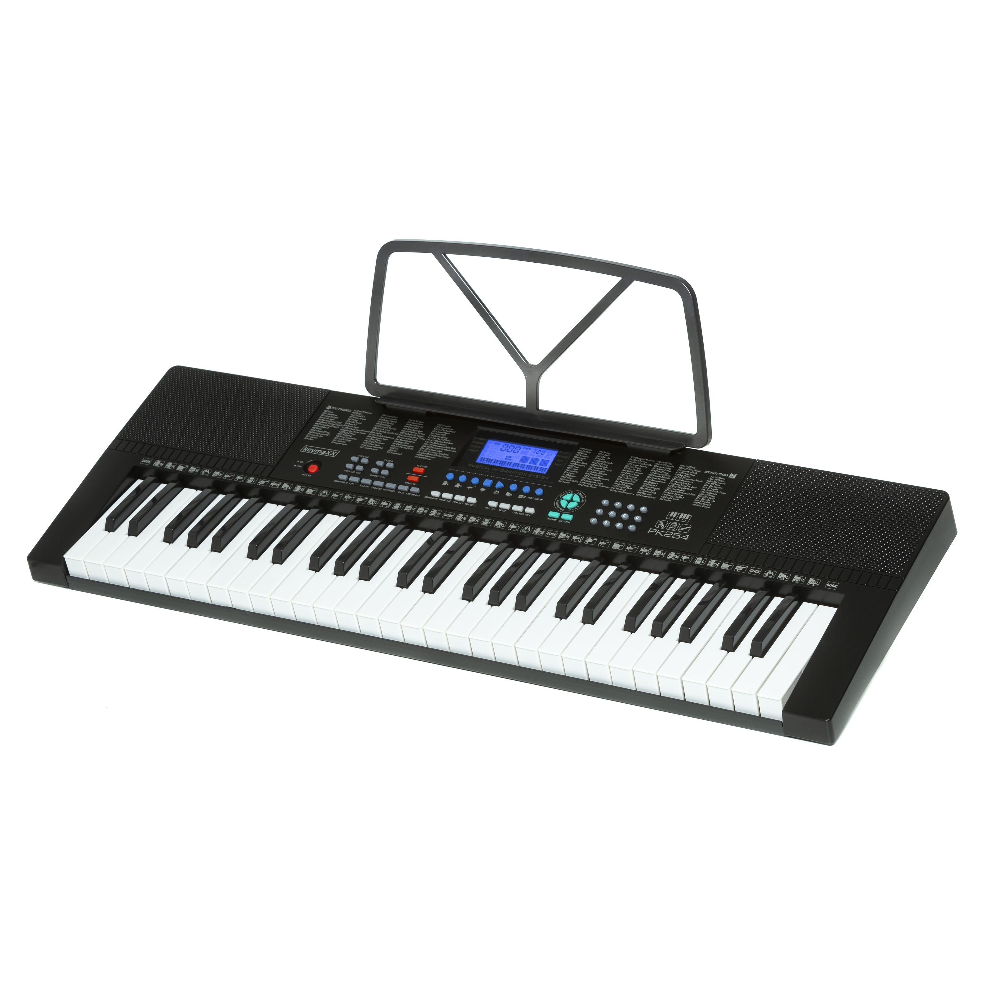 keymaXX Home-Keyboard (Kinder Keyboard mit 54 Tasten Mikrofon Notenhalter Effekte Aufnahme- und Lern-Funktion und 30 Demo Songs Keyboard lernen für Anfänger und Kinder schwarz PK 254, Keyboards, Home Keyboards), Kinder Keyboard, Keyboard lernen, Anfänger Keyboard