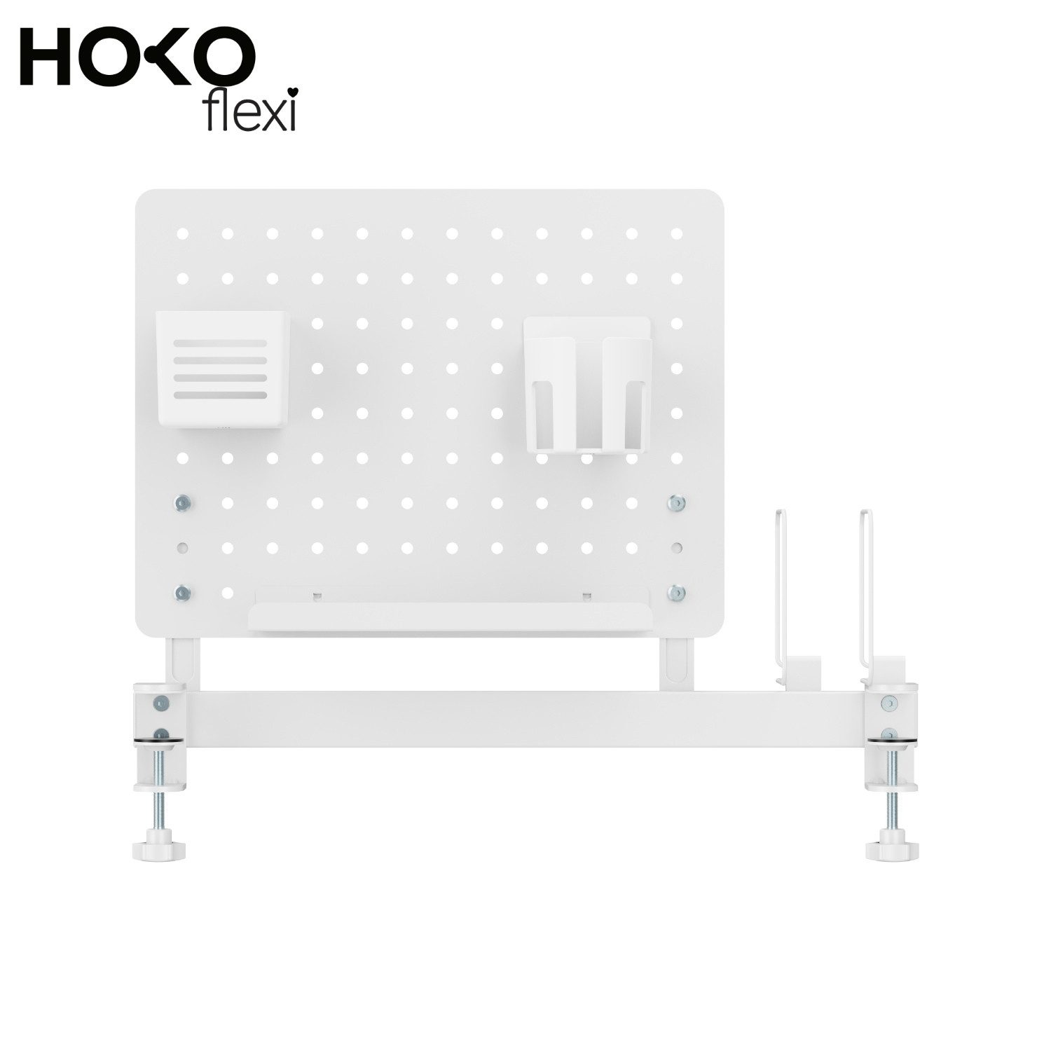 HOKO Schreibtischaufsatz Lochwand mit Buchstütze, Becherhalter, Stiftehalte günstig online kaufen