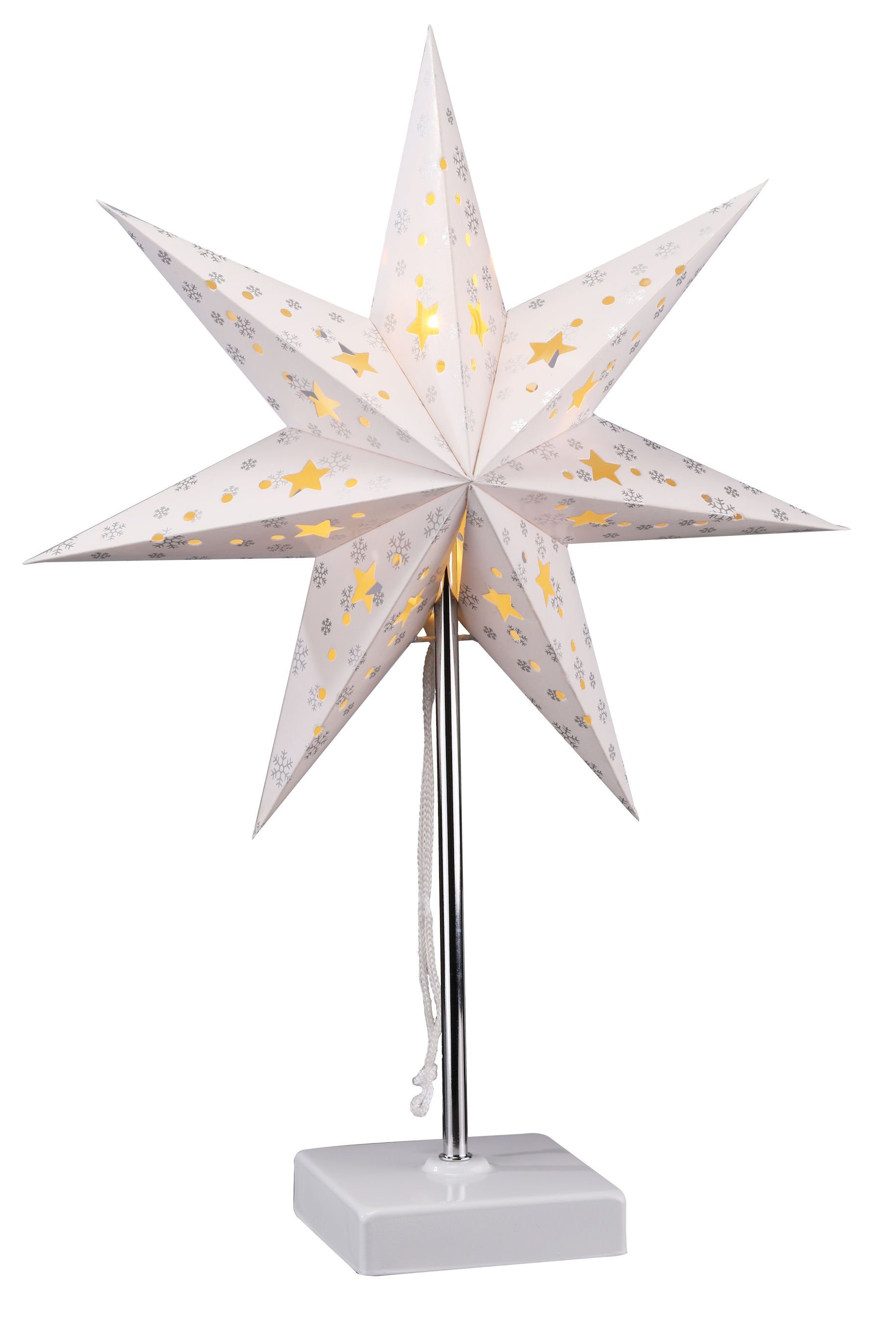 LED Stern LED Papierstern inkl. 6/18 Stunden Timer - 35x16cm