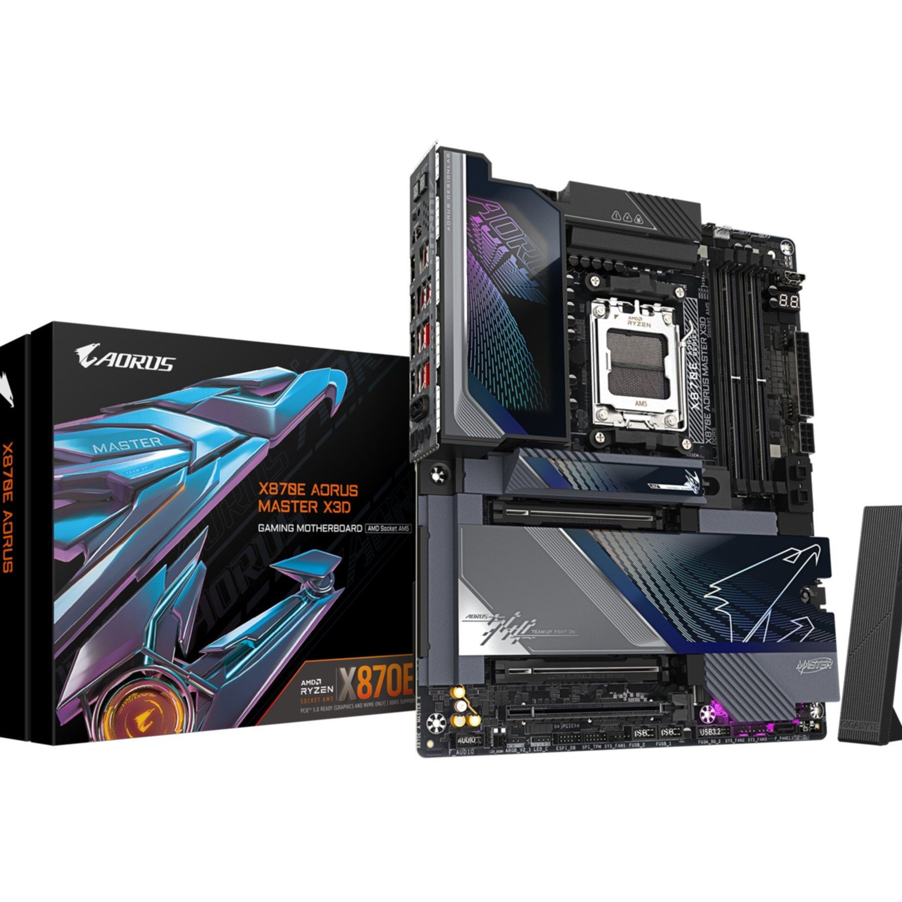 Gigabyte X870E AORUS MASTER X3D Mainboard - Unterstützt AMD Ryzen 9000 CPUs, di Mainboard