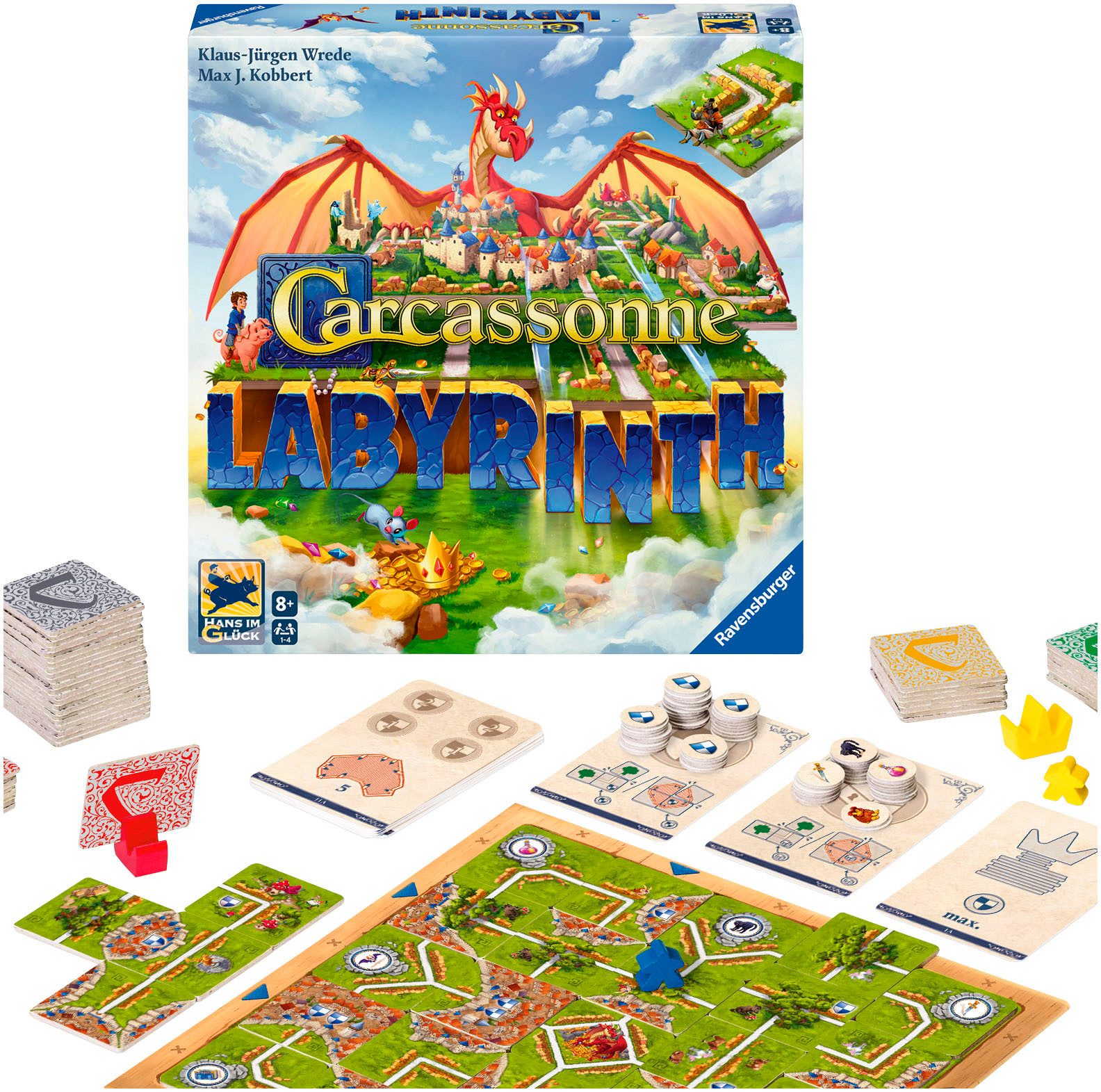 Ravensburger Spiel Carcassonne Labyrinth, Gesellschaftsspiel, Made in Europe