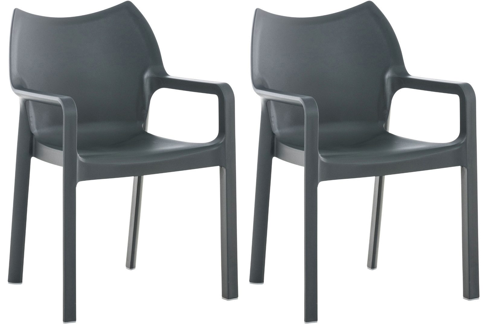 CLP Gartenstuhl Diva (2er Set), Outdoor, mit Armlehnen, stapelbar