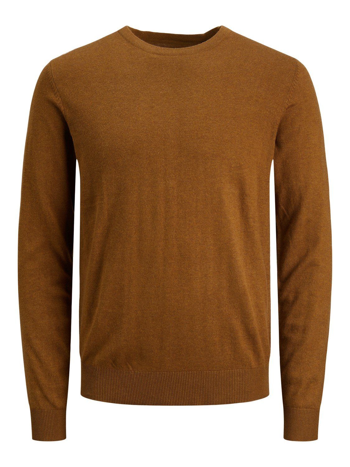 Longsleeve Braun Langarm 4295 in & Jack Sweater Strickpullover JJEEMIL Rundhals Basic Dünner Jones