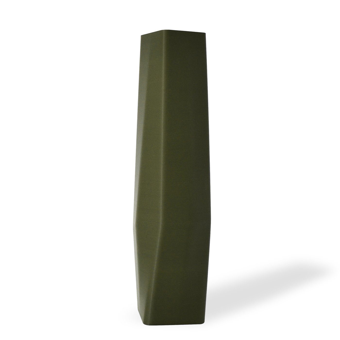 Leichte vase - (basic), Decorations Vasen, innerhalb Farben, square 100% des (Rillung) 1 (Einzelmodell, 3D-Druck the Dekovase 3D Materials viele Olivgrün Struktur - Wasserdicht; Shapes Vase),