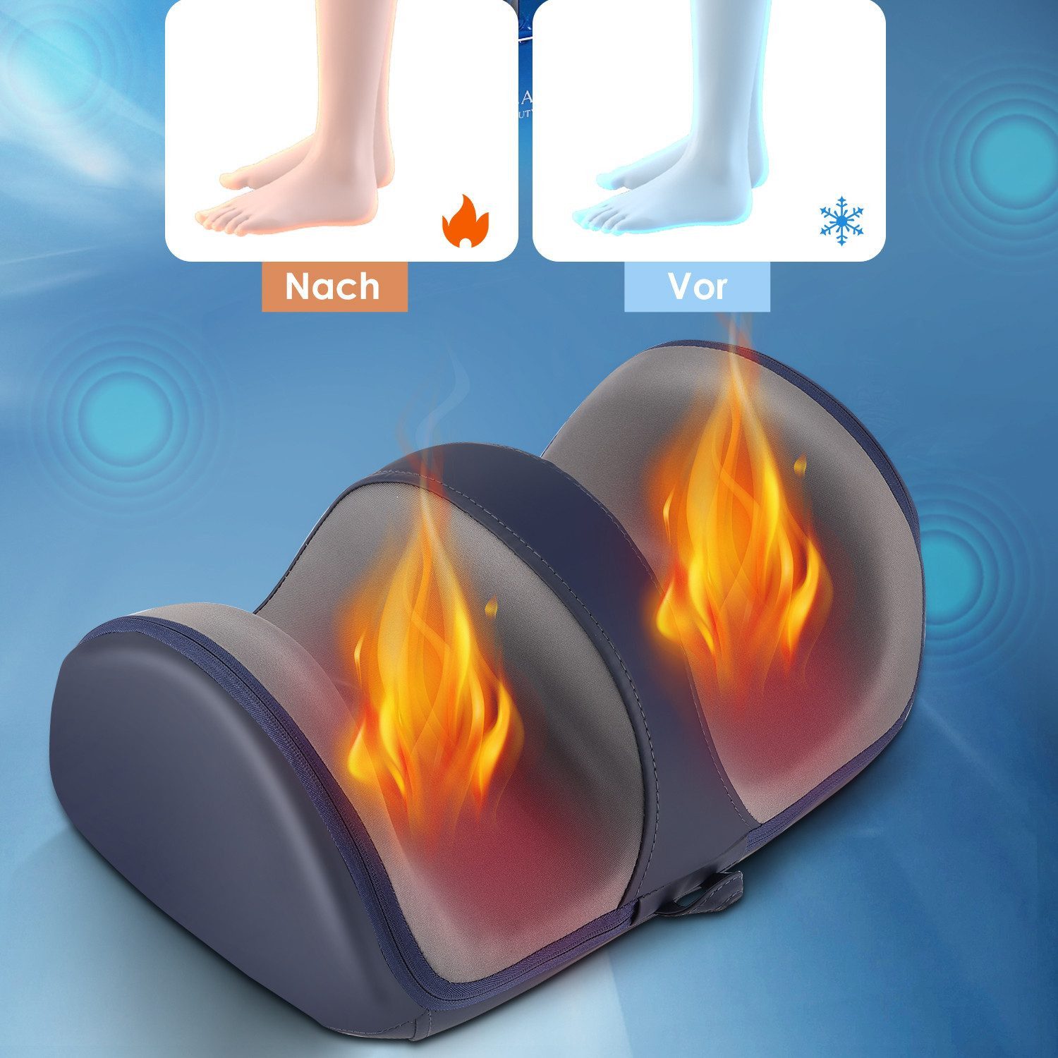 oyajia Fußmassagegerät Intelligentes Fußmassagegerät, 3-in-1-Akupressur-Massagegerät, Heizung, Massagekissen, schmerzlindernd, wiederverwendbar