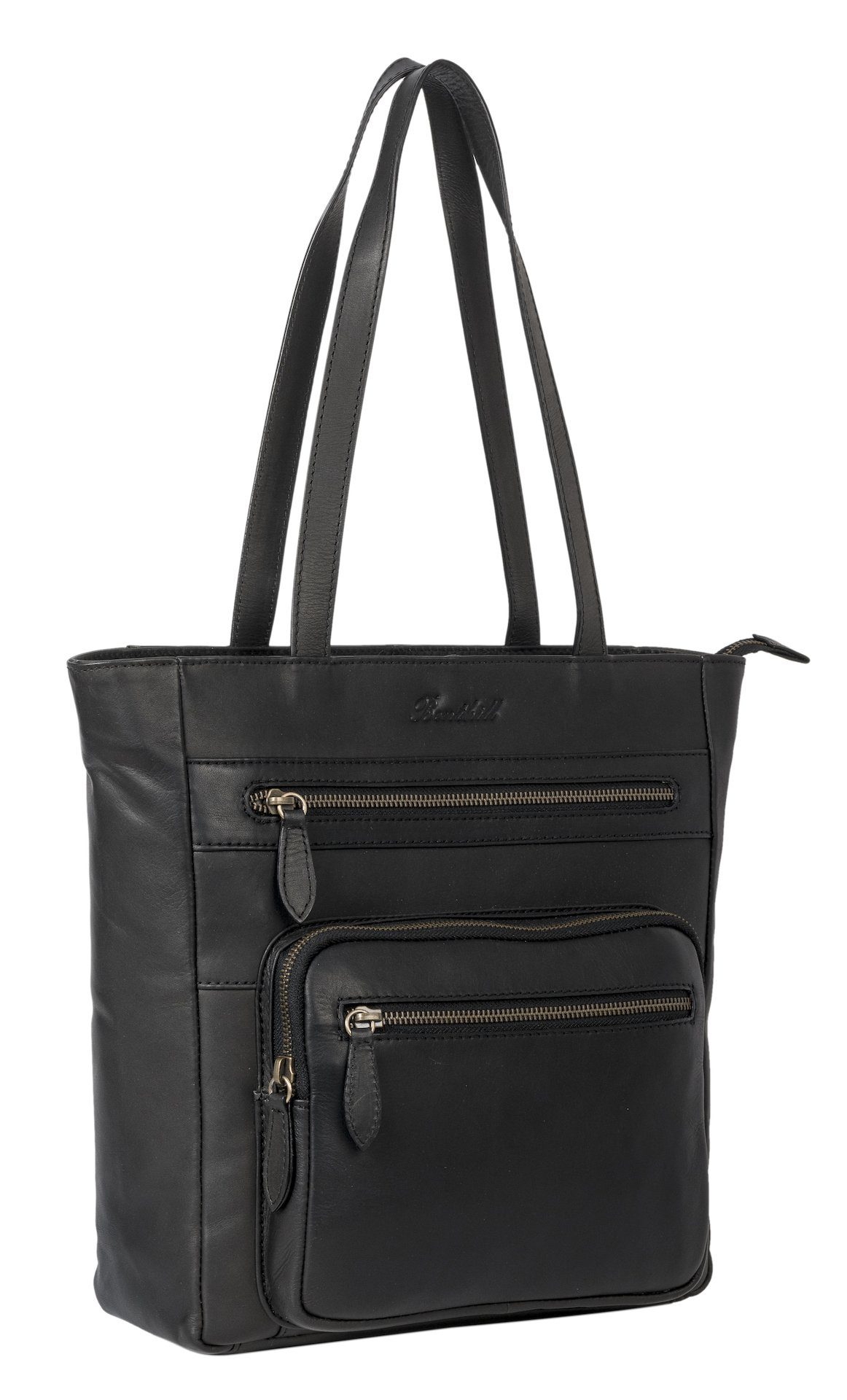 Benthill Shopper Damen Echt Leder Handtasche Tasche Schultertasche Vintage Umhängetasch, Reißverschlussfach
